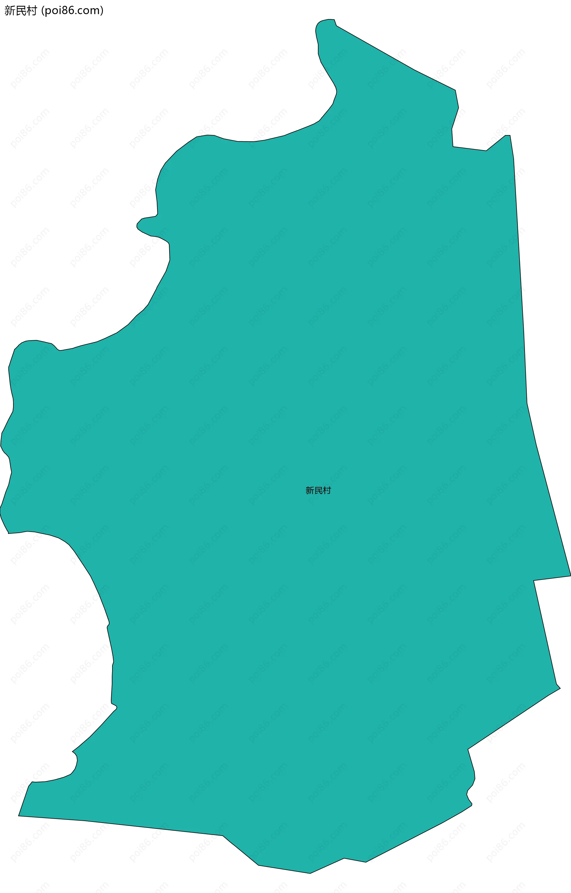 新民村边界地图