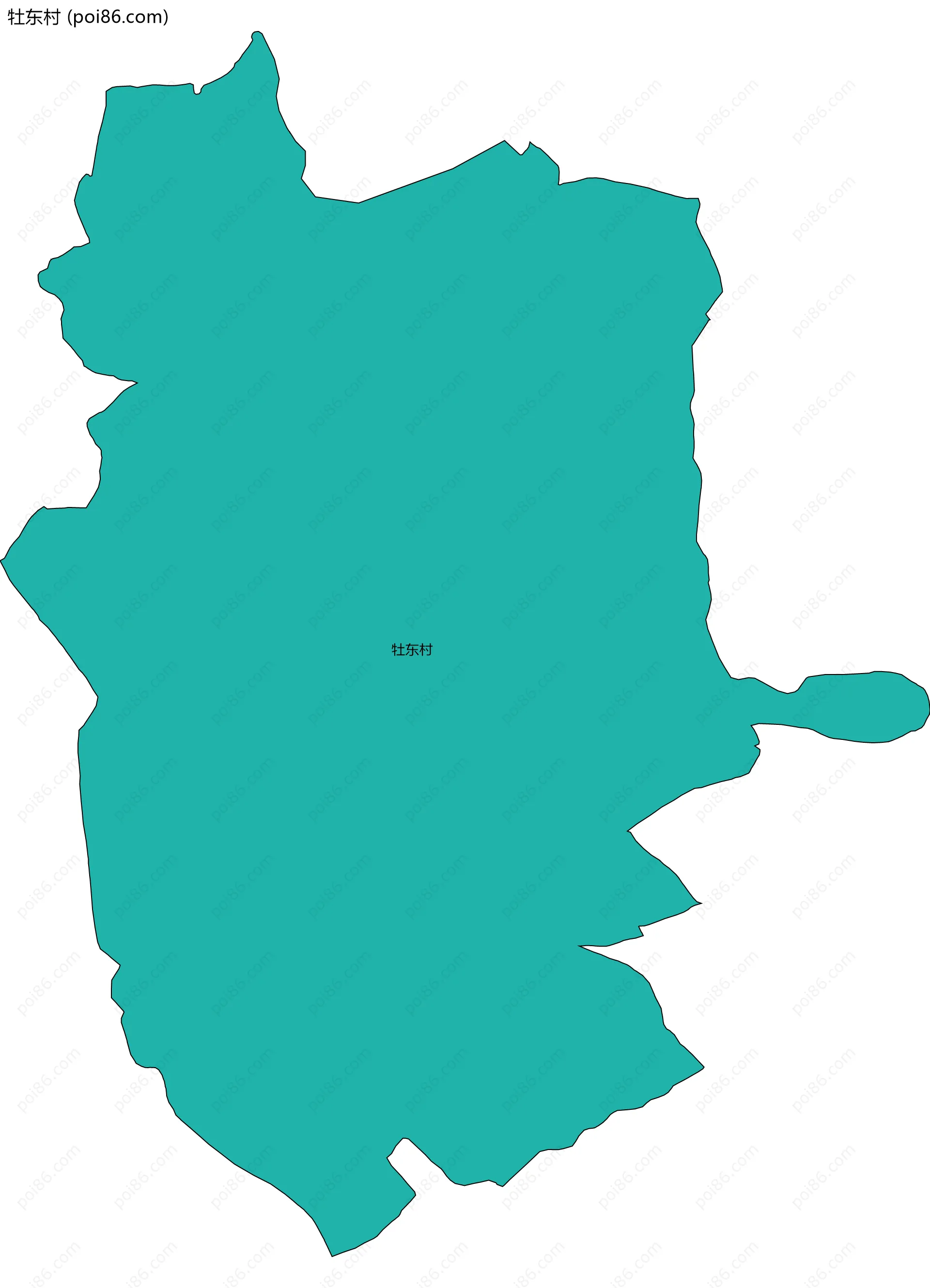 牡东村边界地图