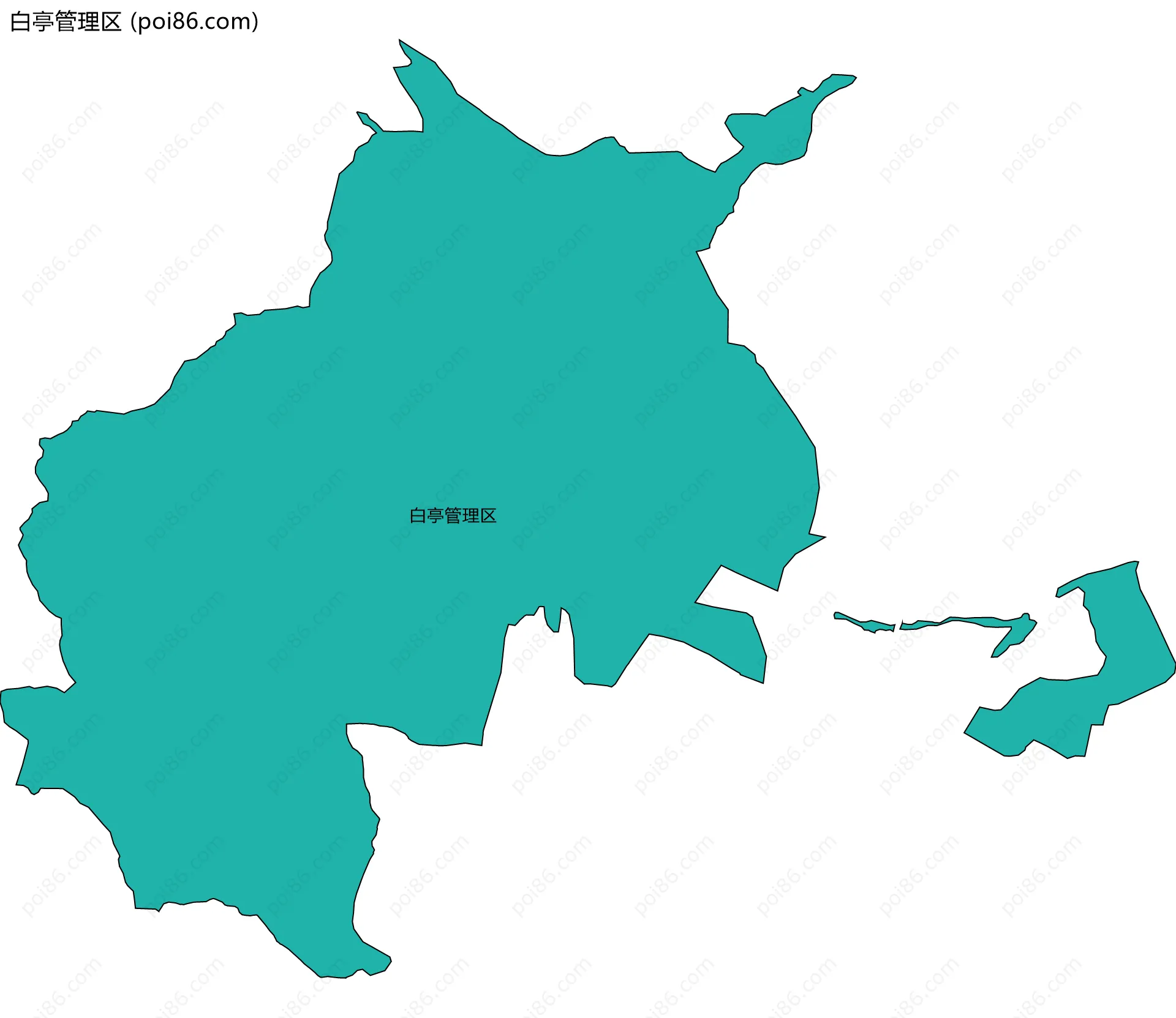 白亭管理区边界地图