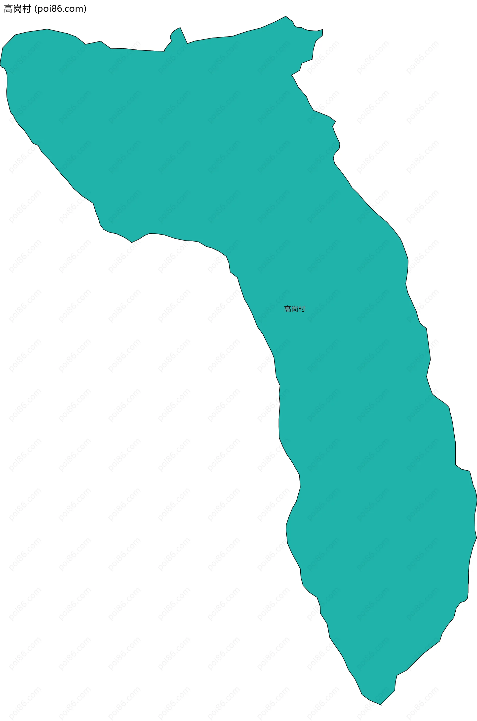 高岗村边界地图