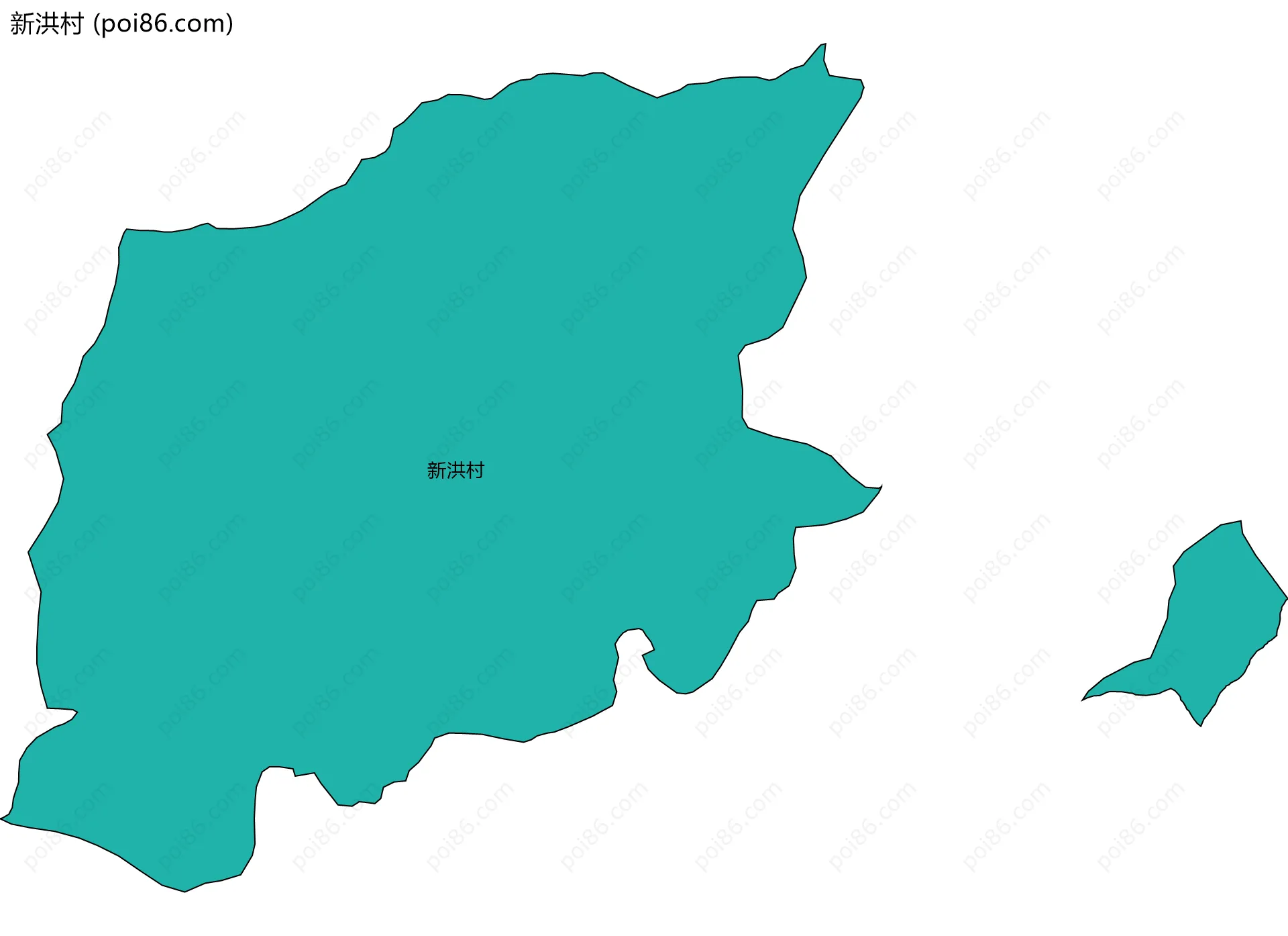 新洪村边界地图