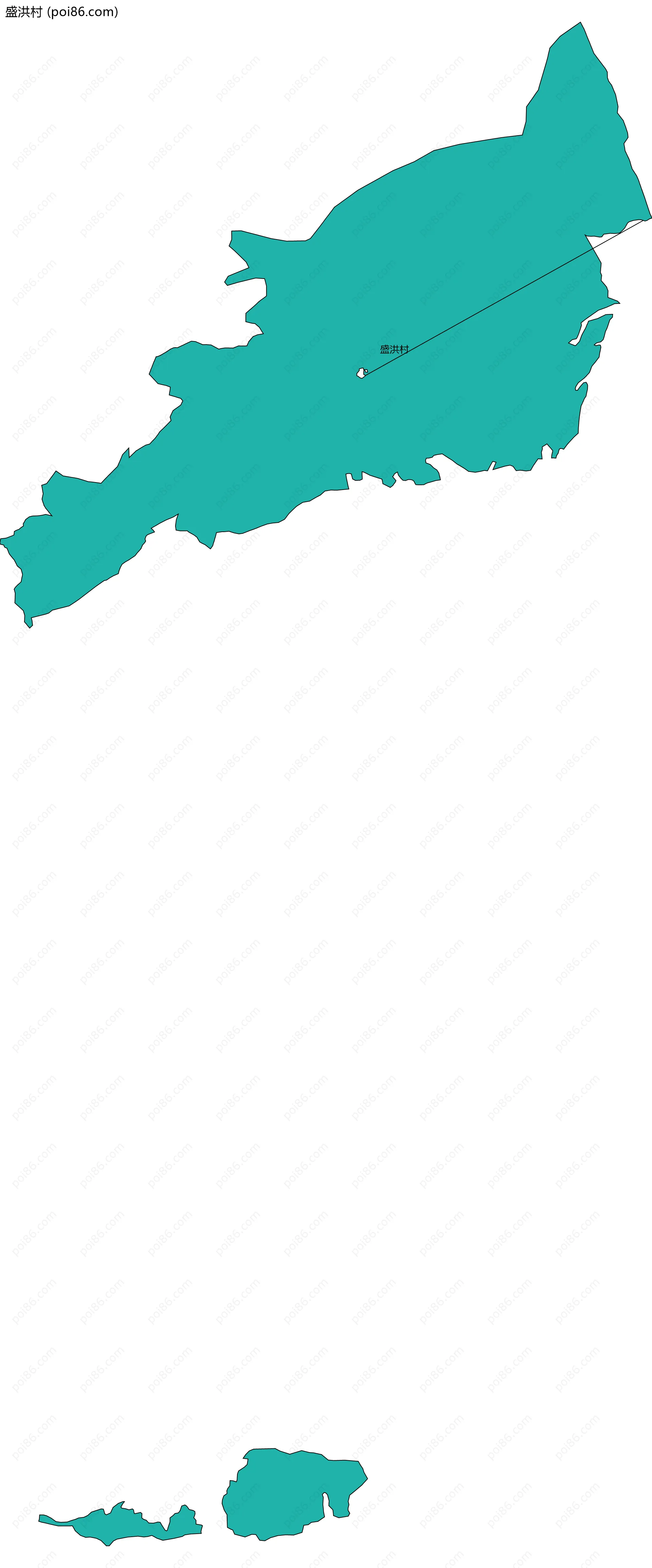 盛洪村边界地图