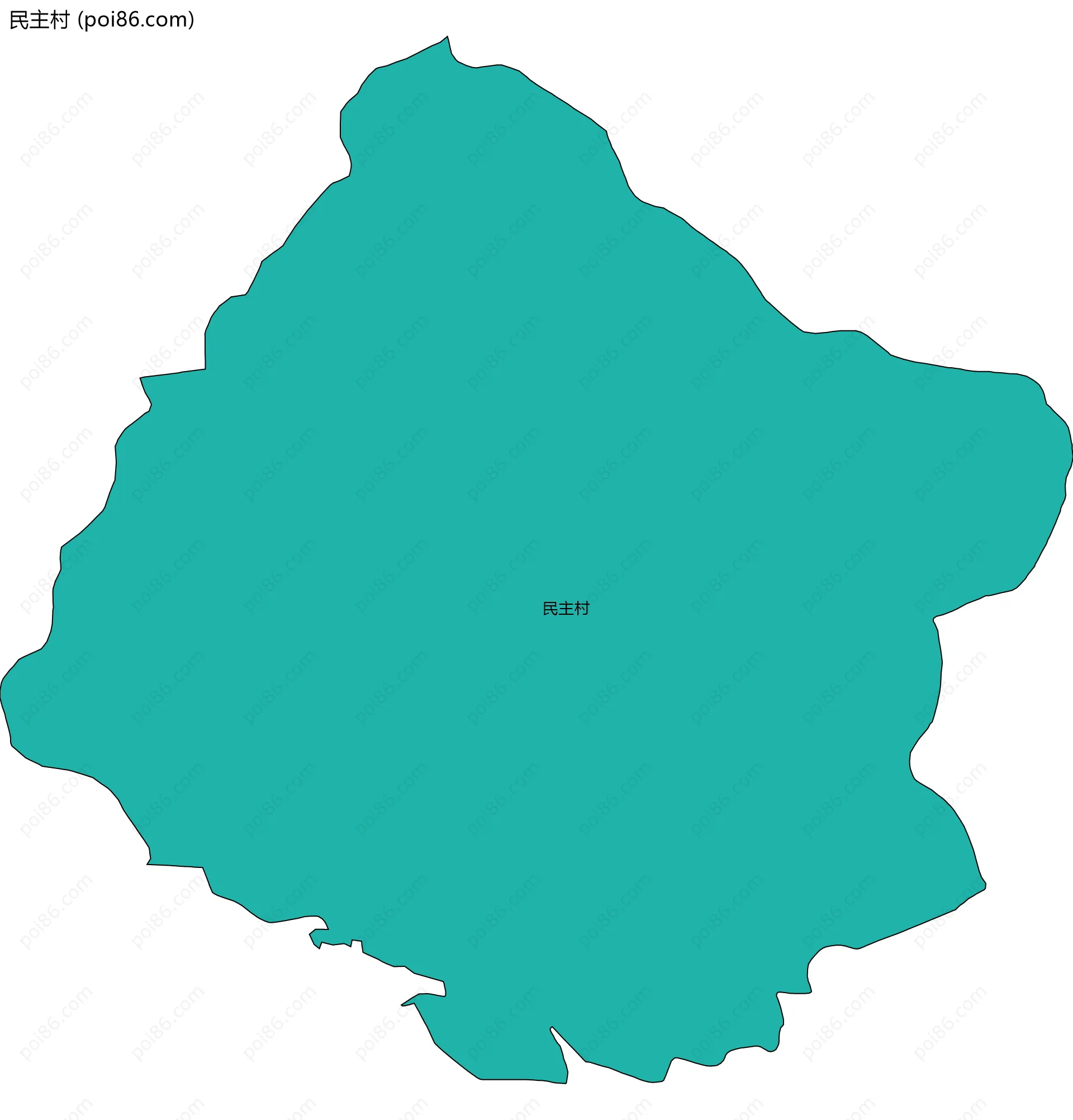民主村边界地图