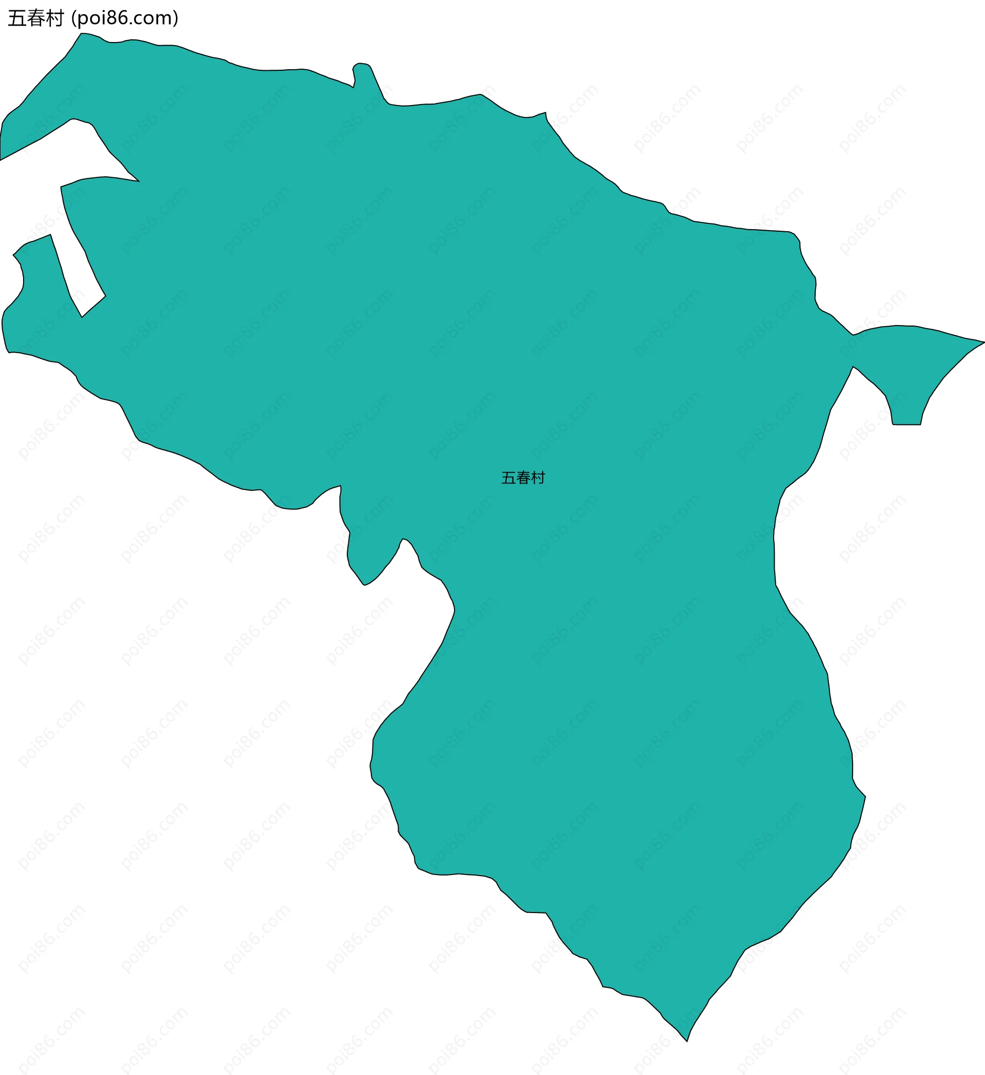 五春村边界地图