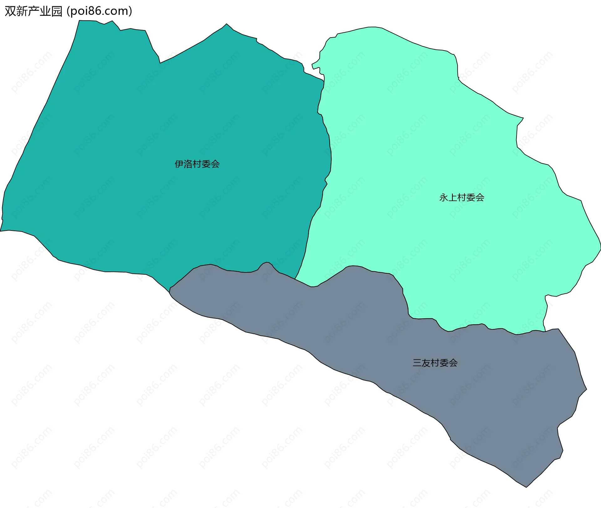 双新产业园边界地图(五级行政区划)
