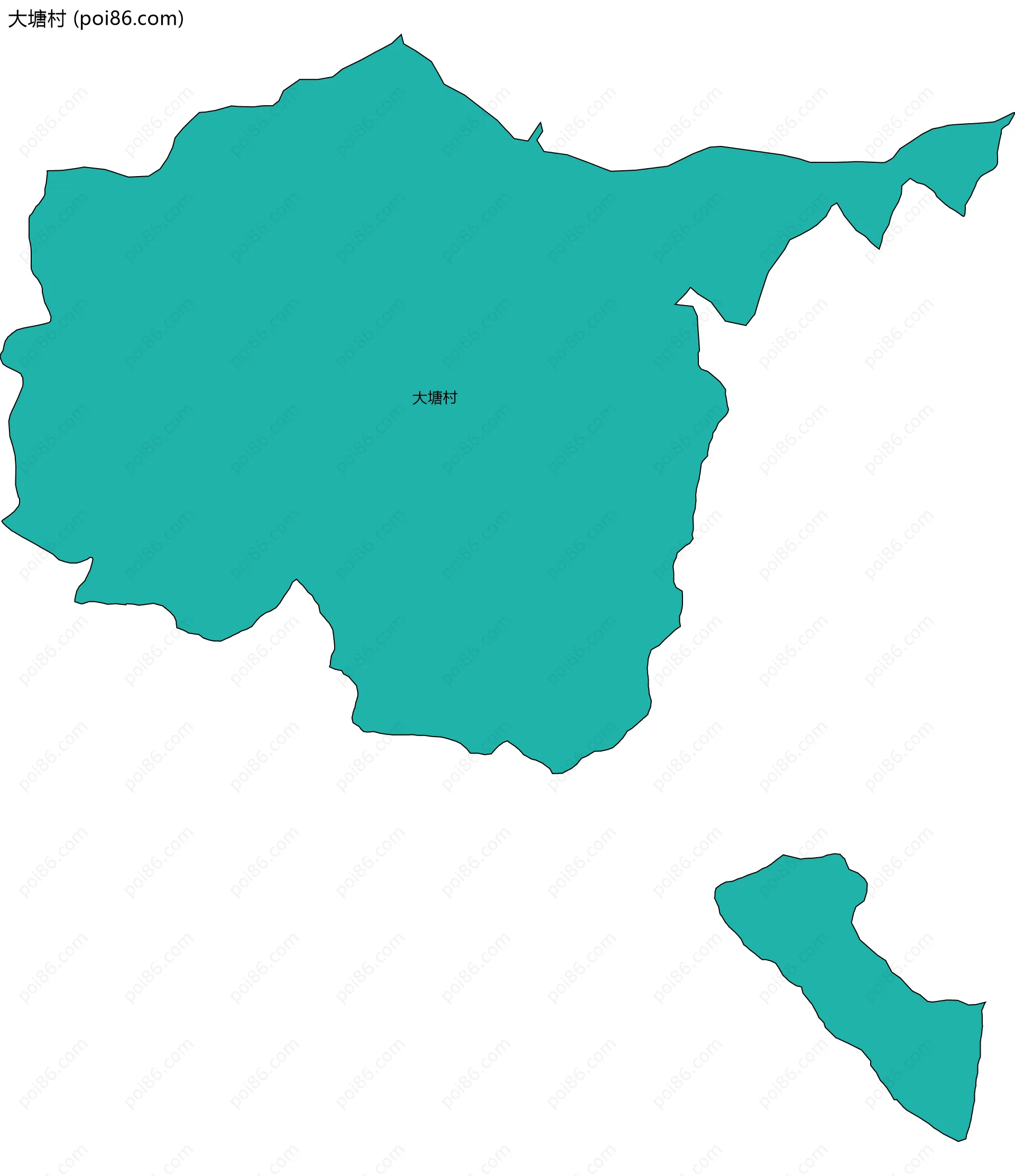 大塘村边界地图