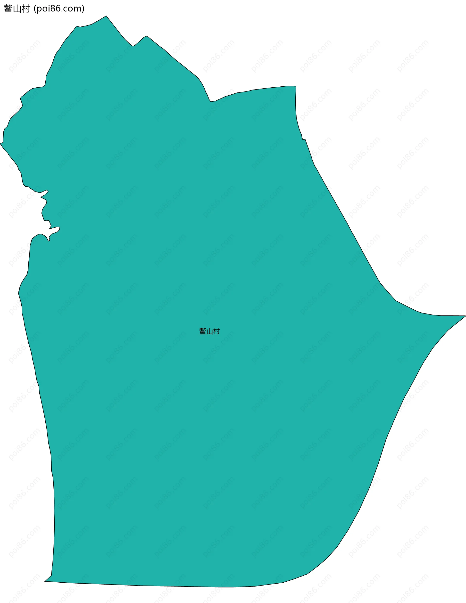 鳌山村边界地图