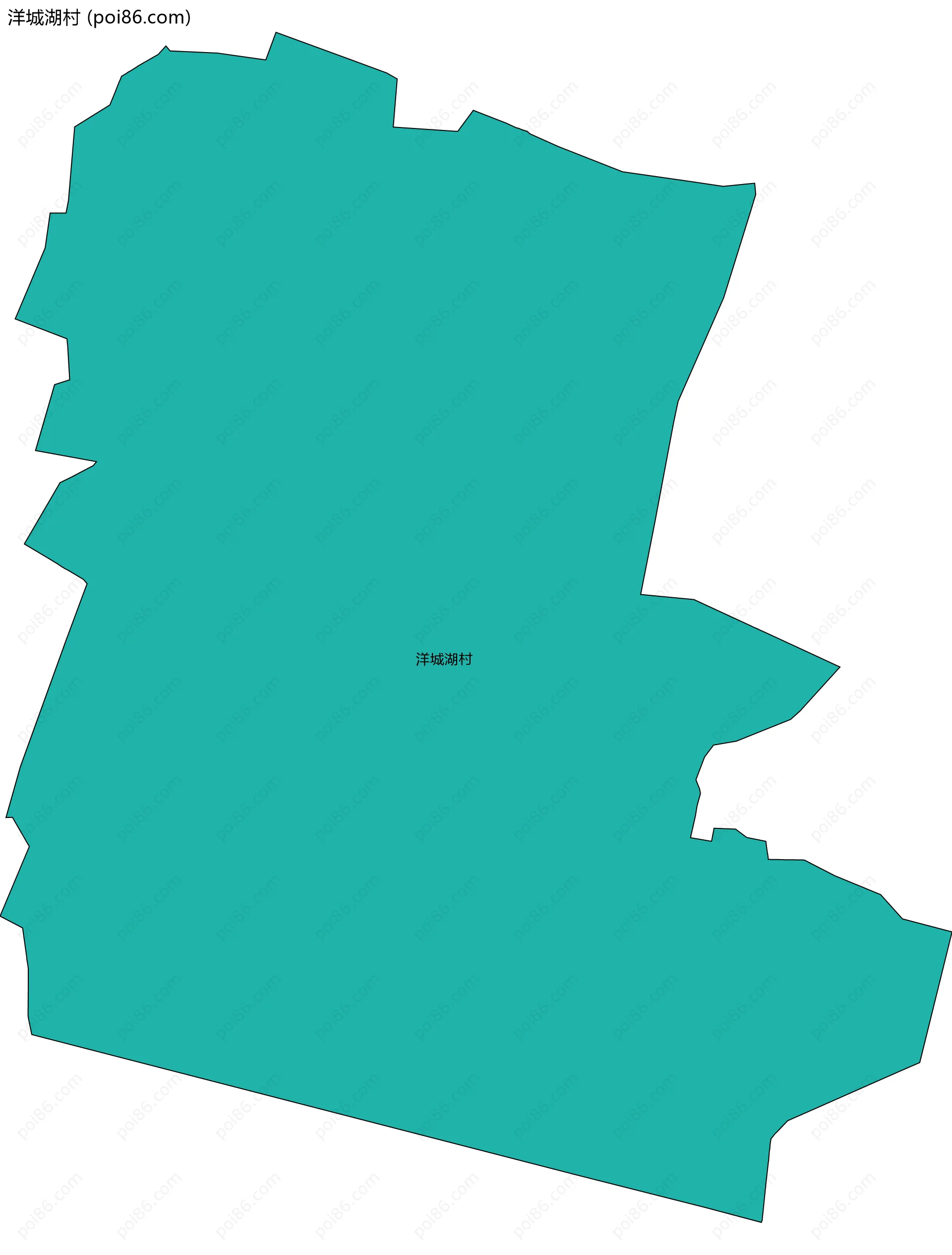 洋城湖村边界地图