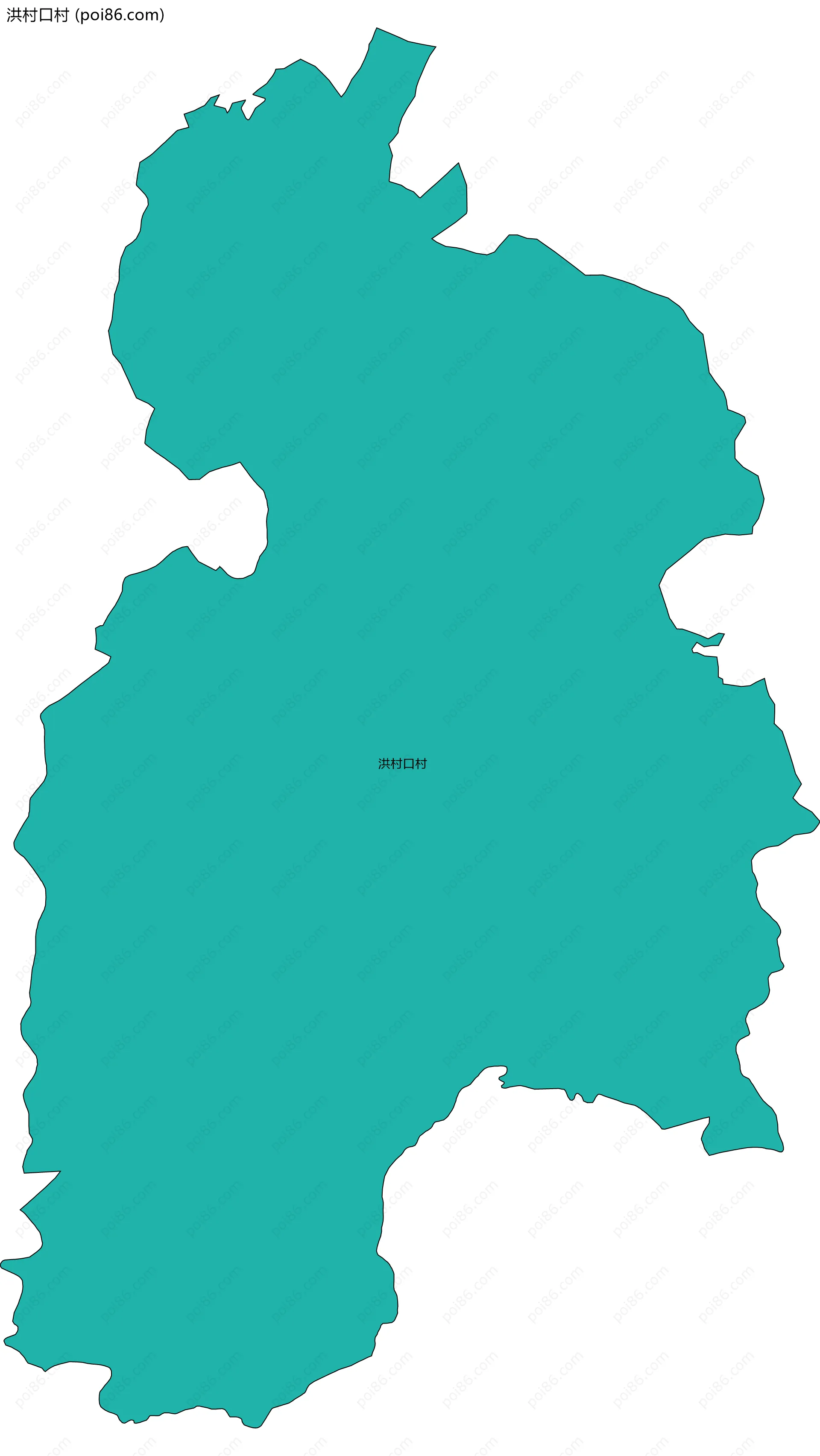 洪村口村边界地图