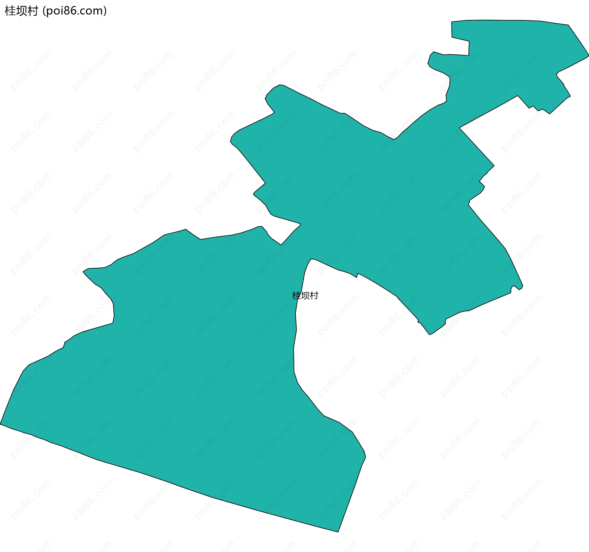 桂坝村边界地图