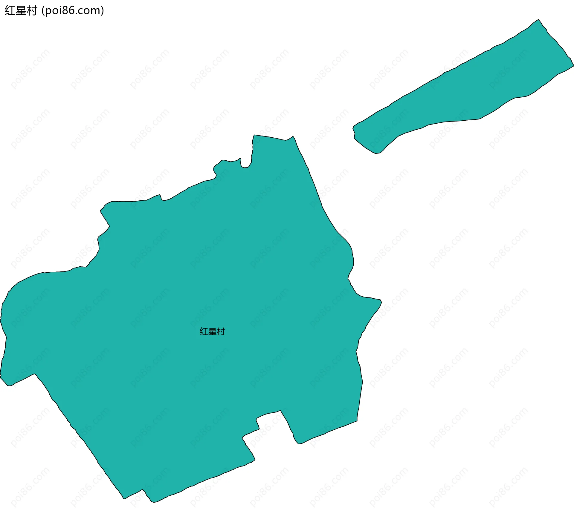 红星村边界地图