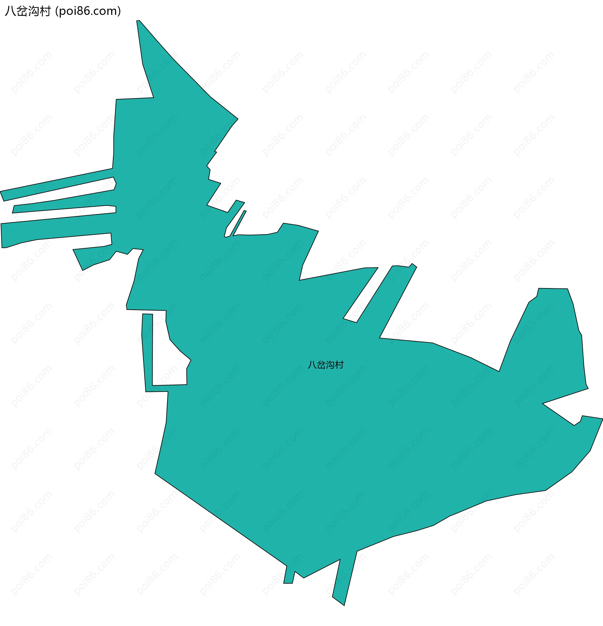 八岔沟村边界地图