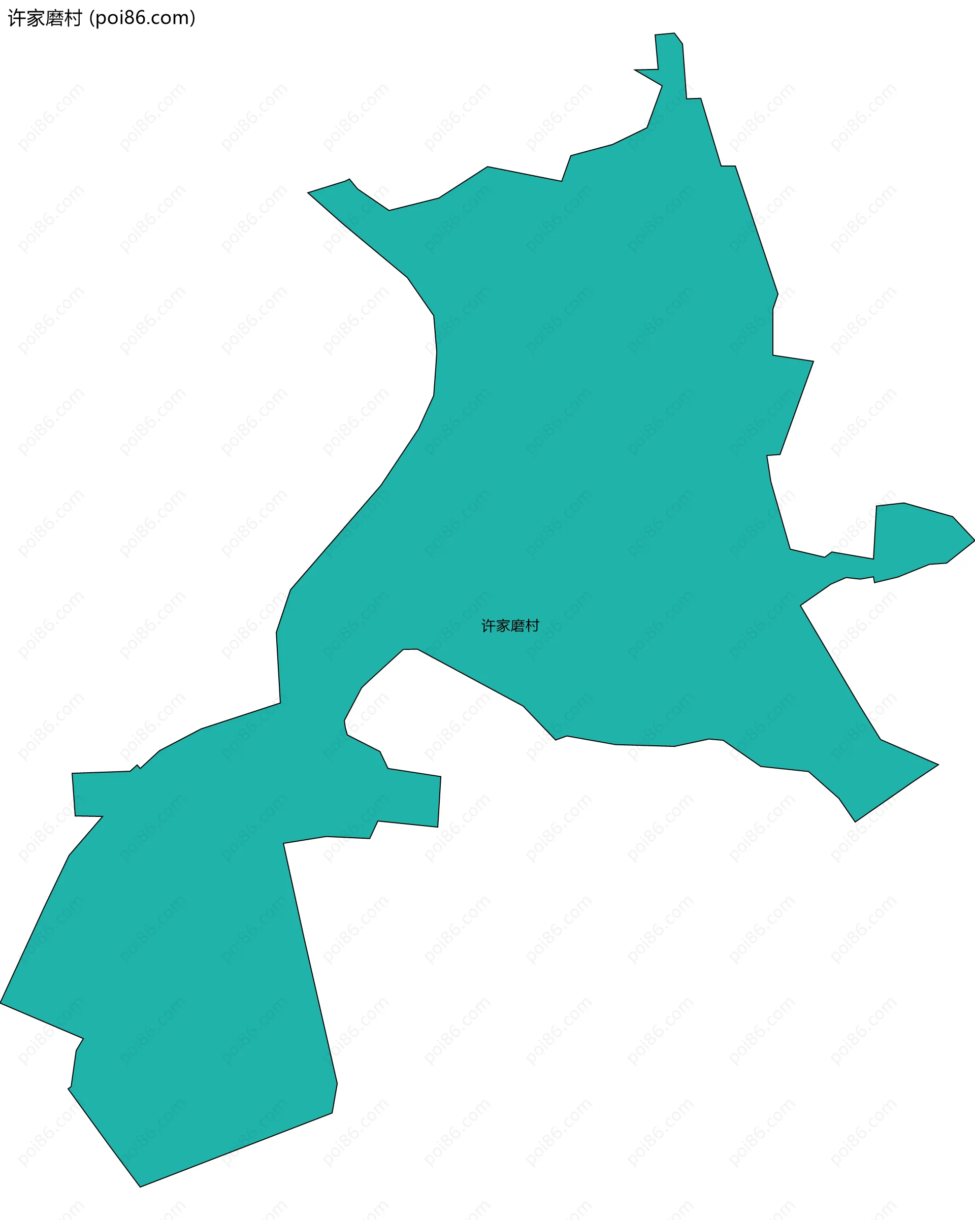 许家磨村边界地图