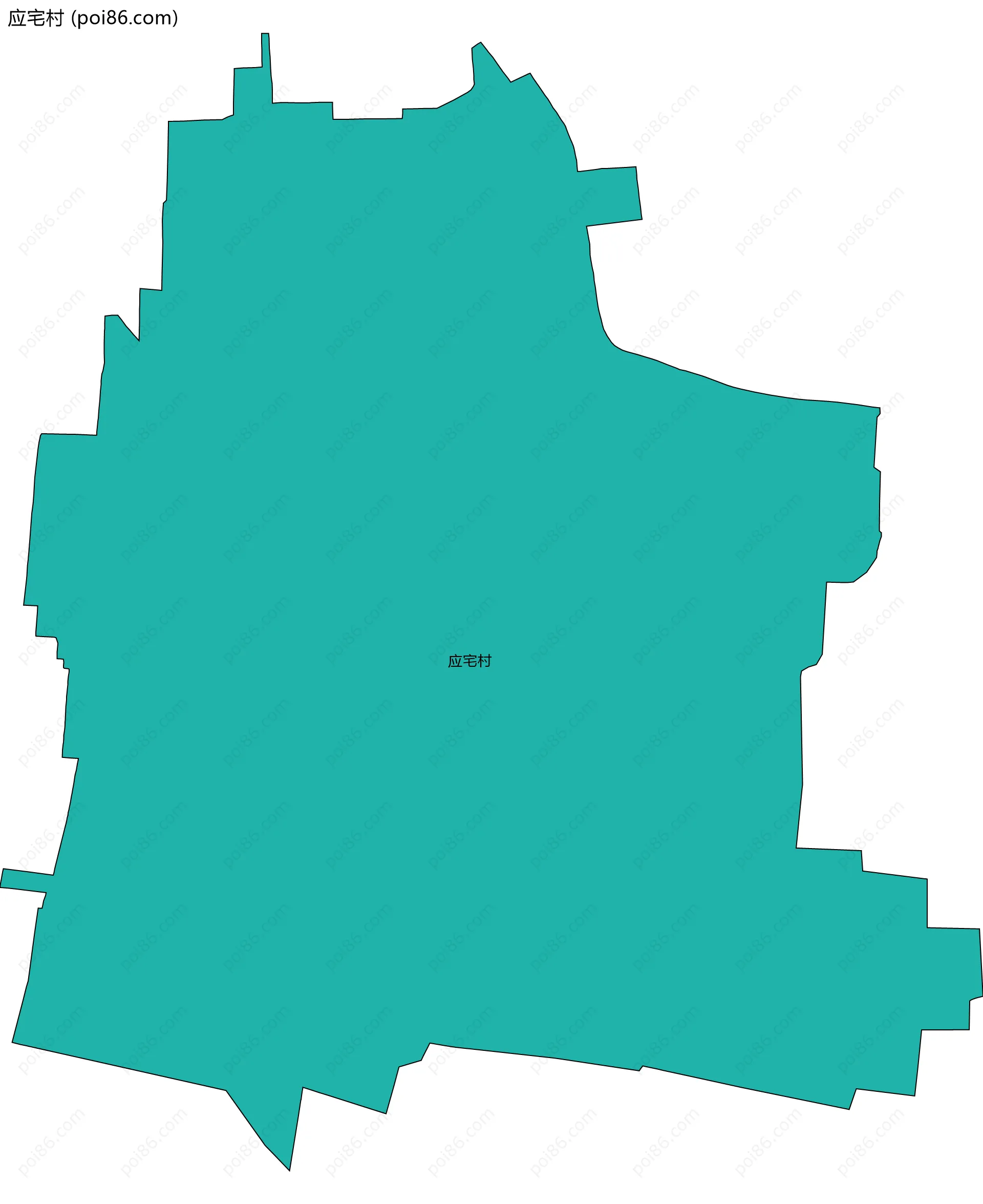 应宅村边界地图