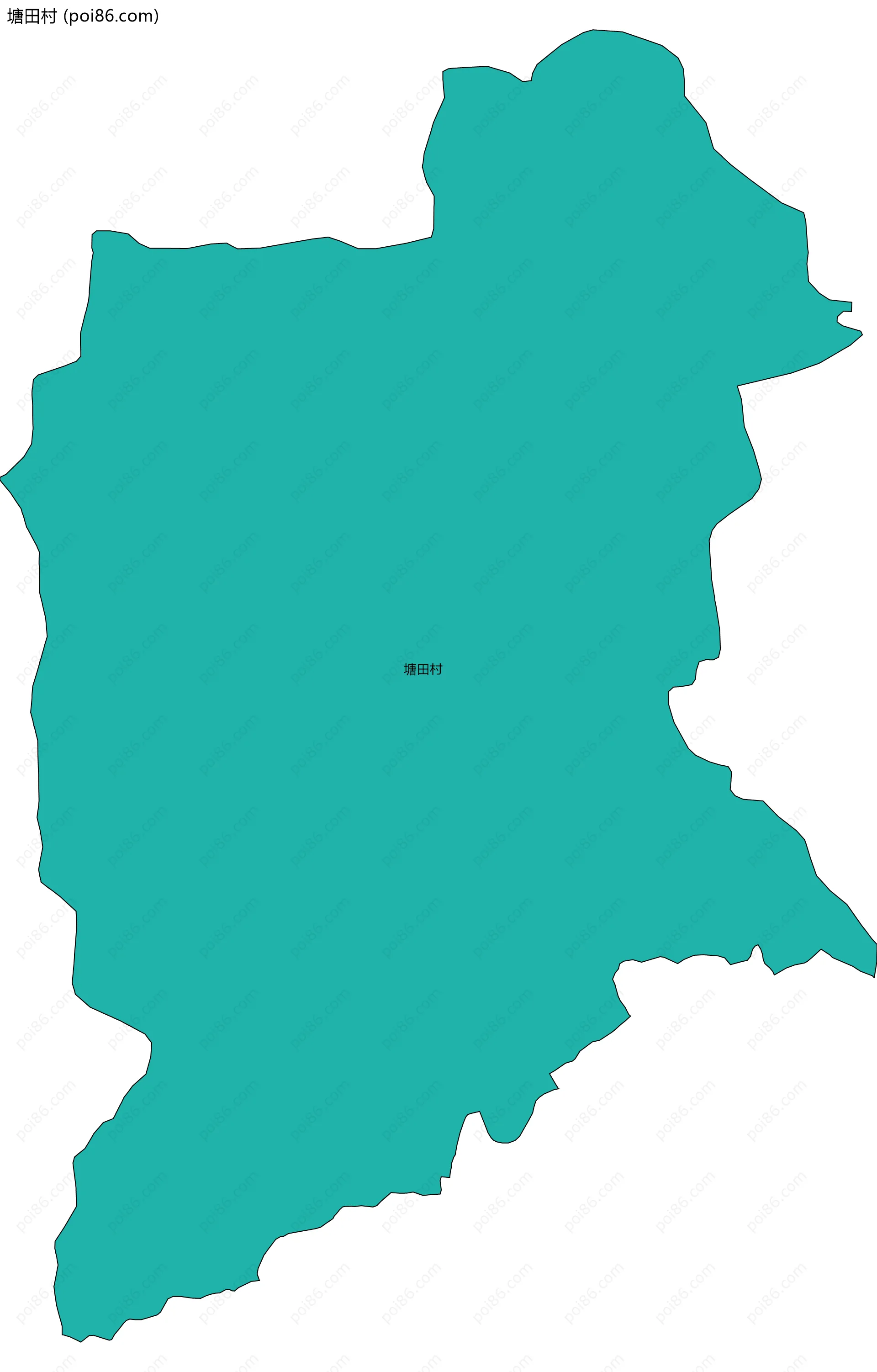 塘田村边界地图
