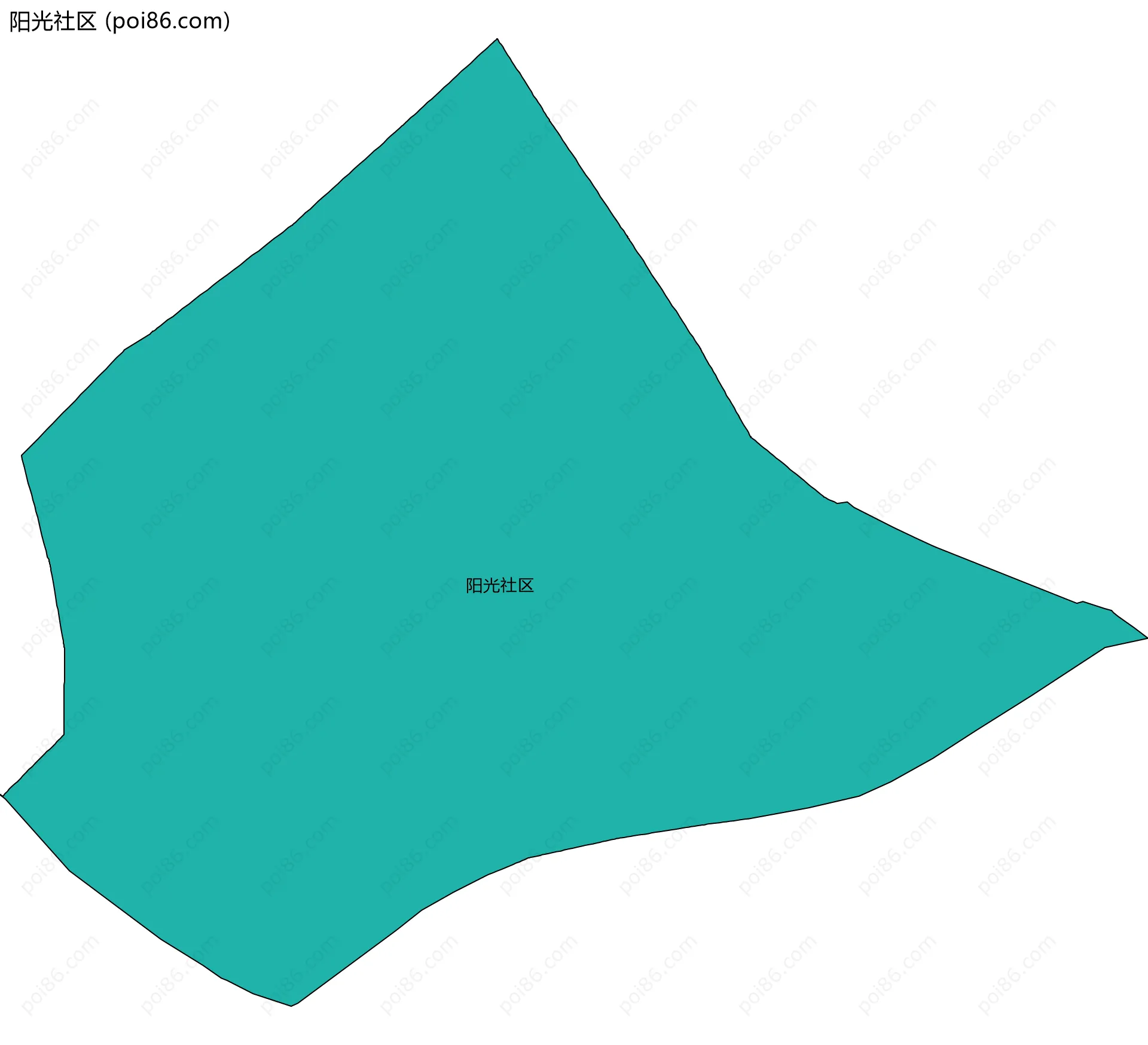 阳光社区边界地图(五级行政区划)
