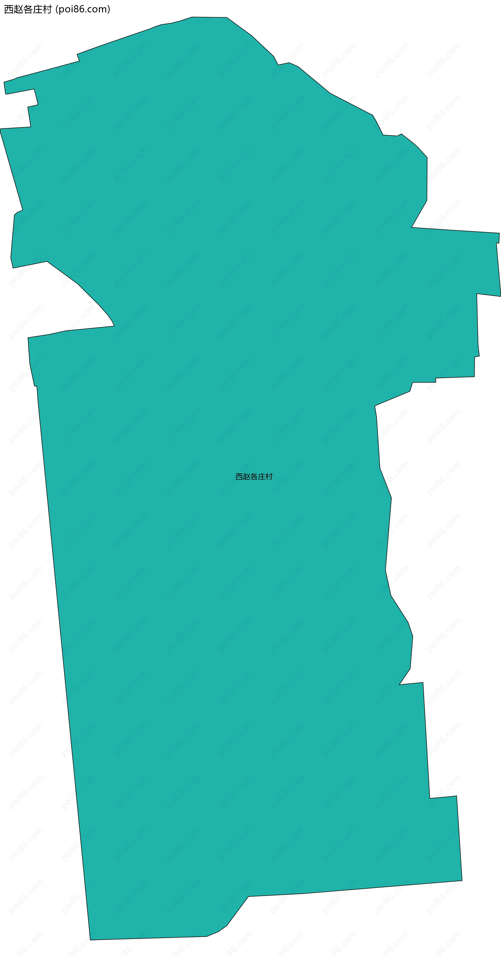 西赵各庄村边界地图