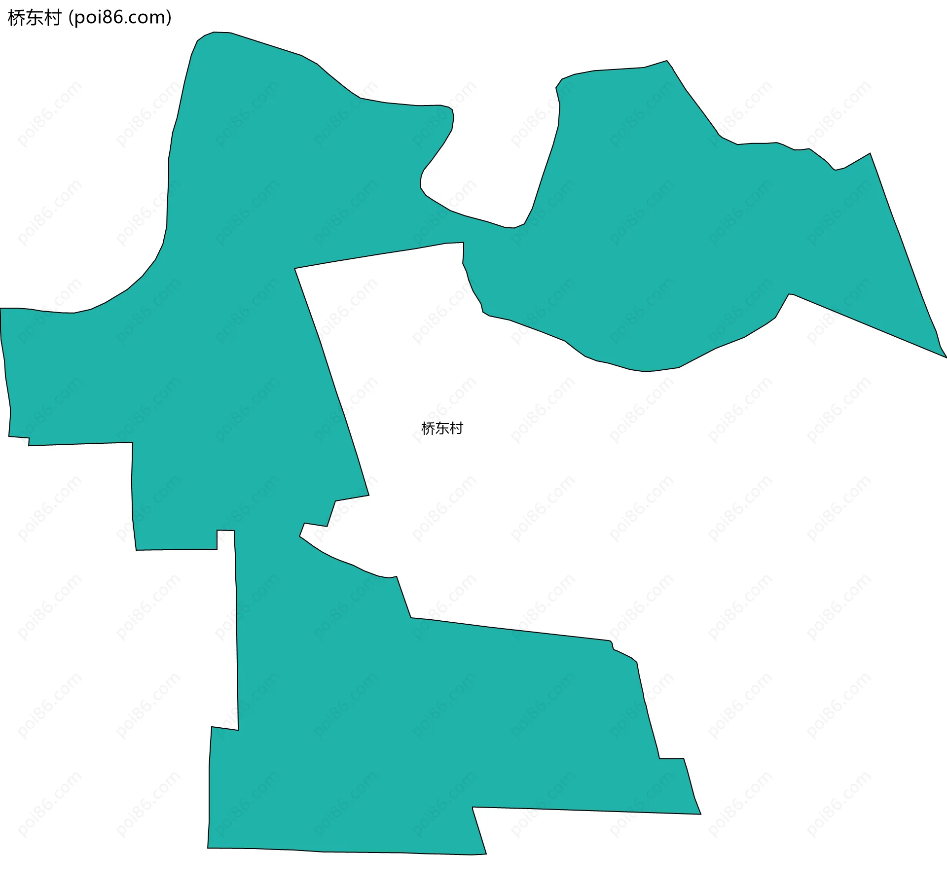 桥东村边界地图