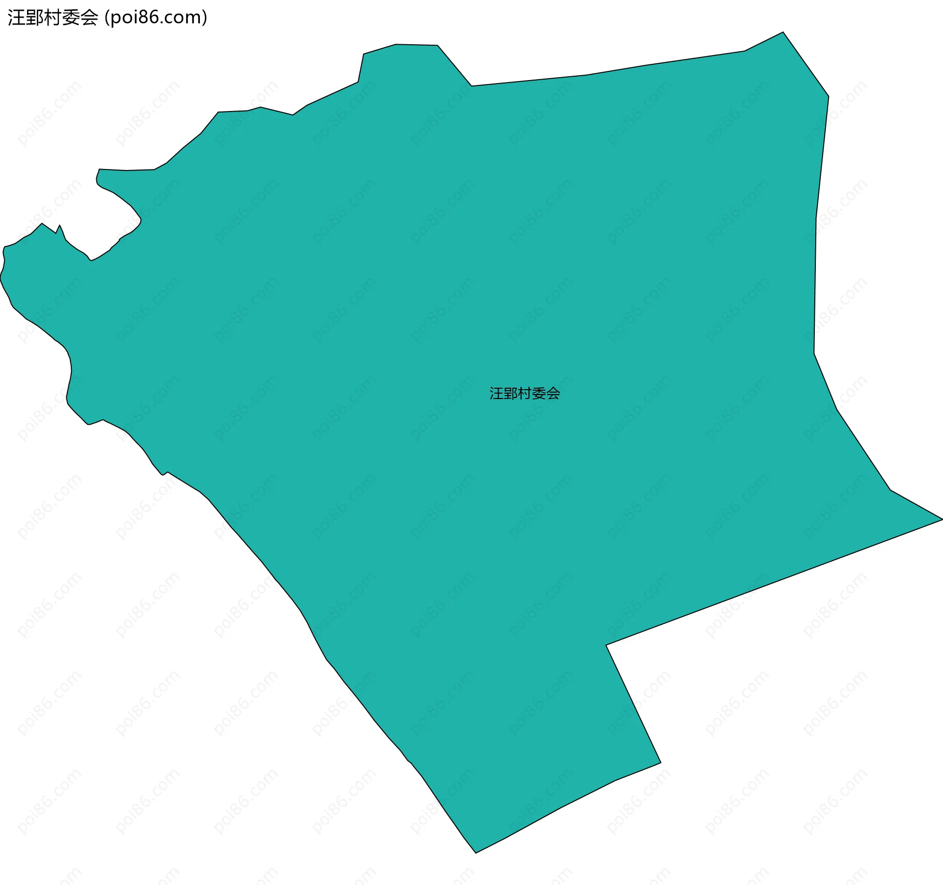 汪郢村委会边界地图