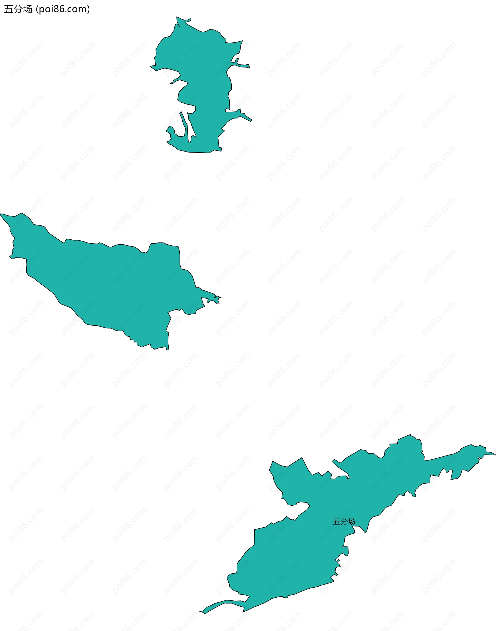 五分场边界地图(五级行政区划)