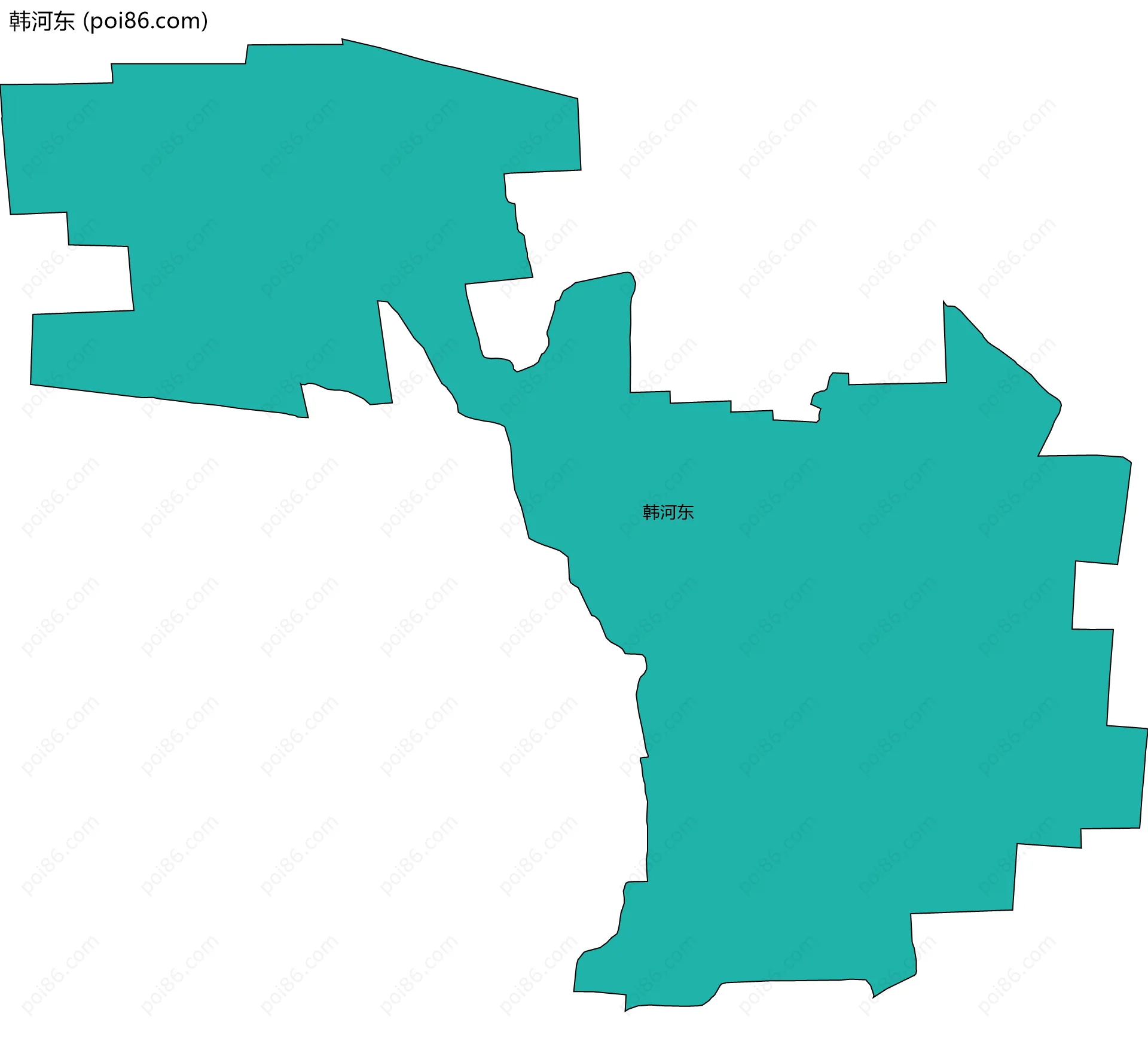 韩河东边界地图