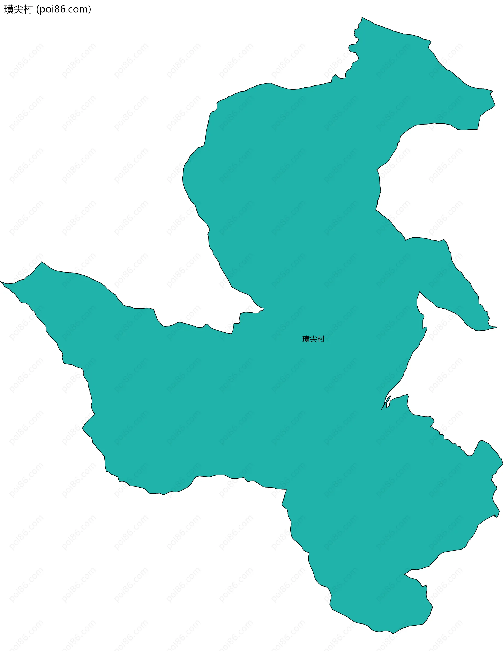 璜尖村边界地图