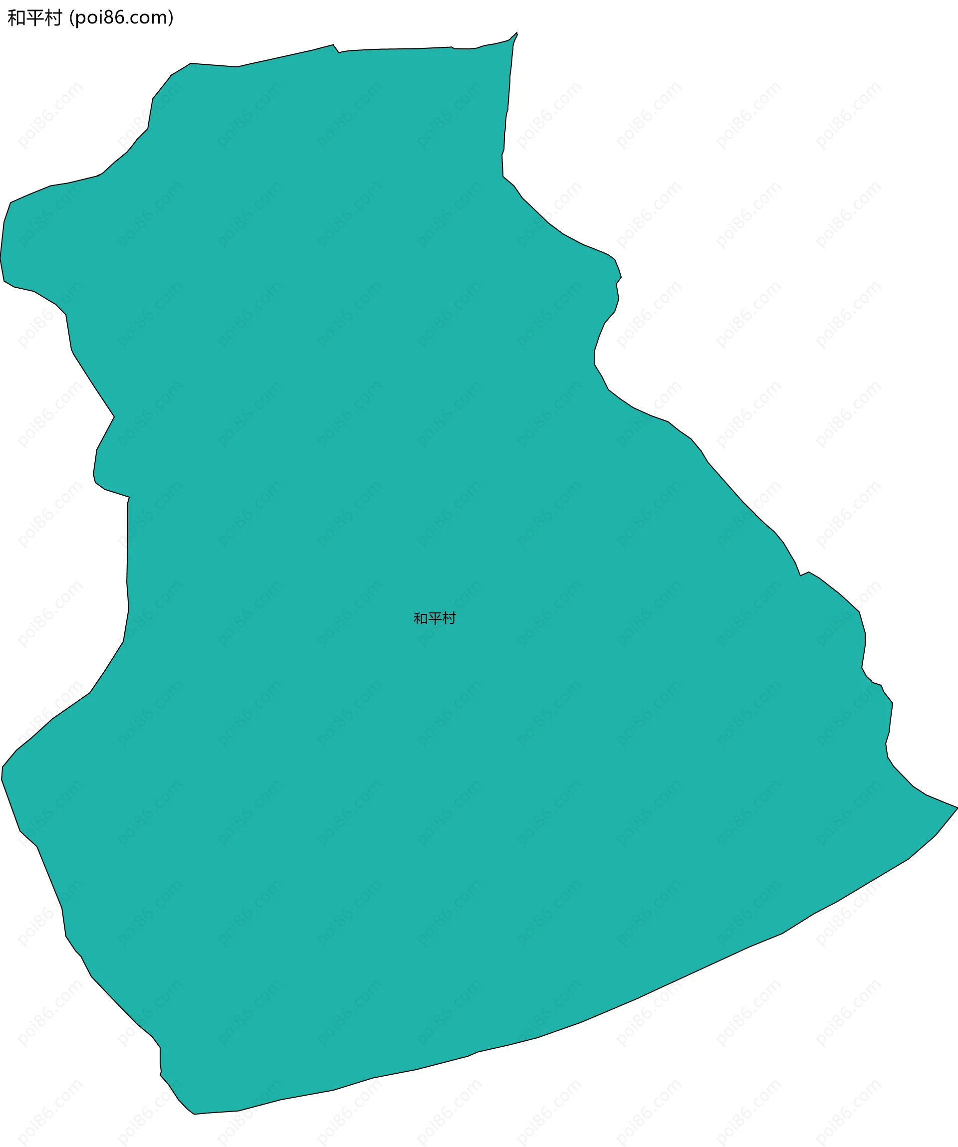 和平村边界地图