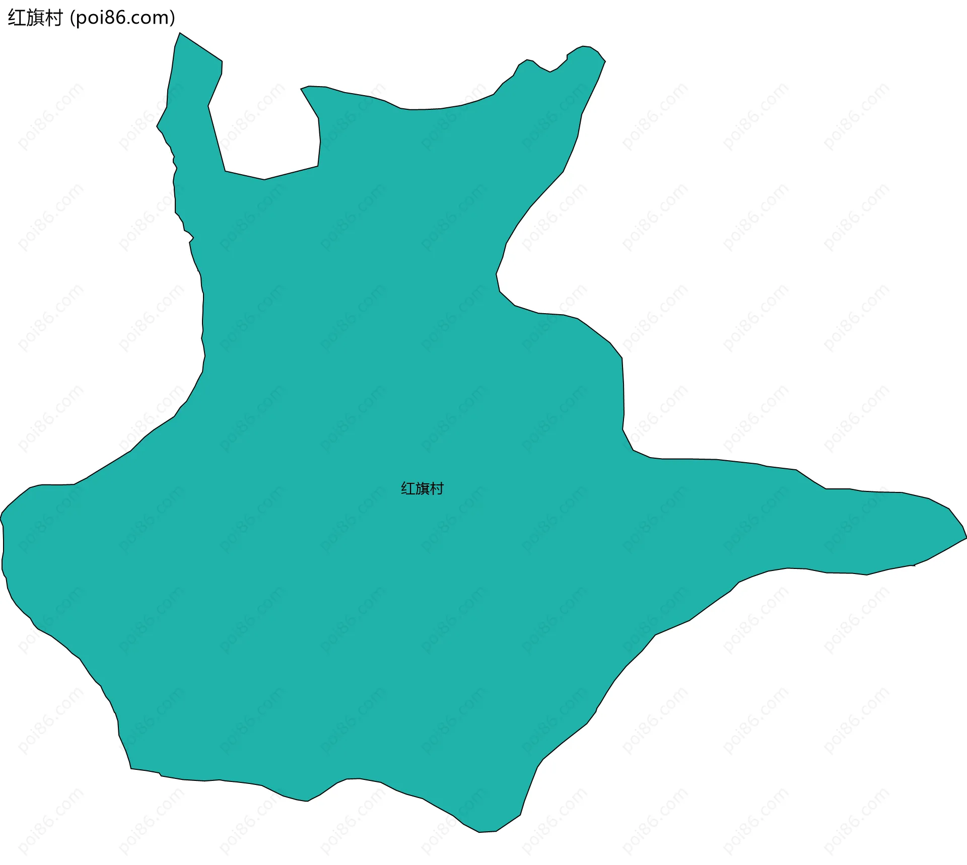 红旗村边界地图