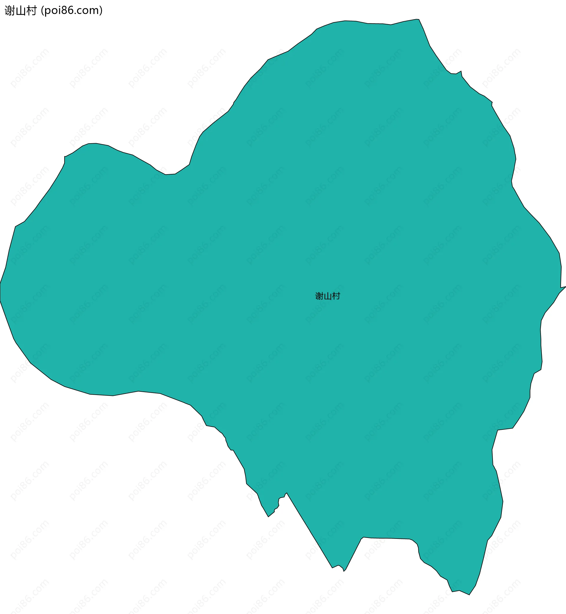 谢山村边界地图