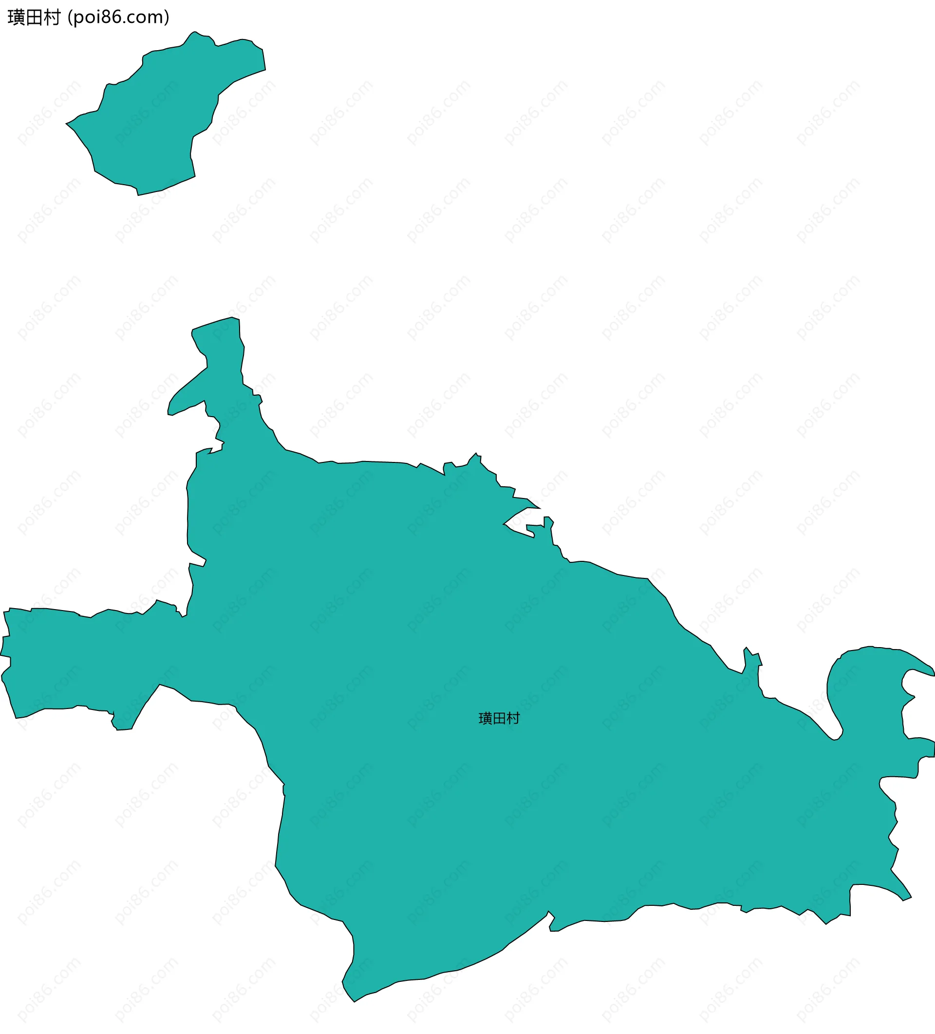 璜田村边界地图