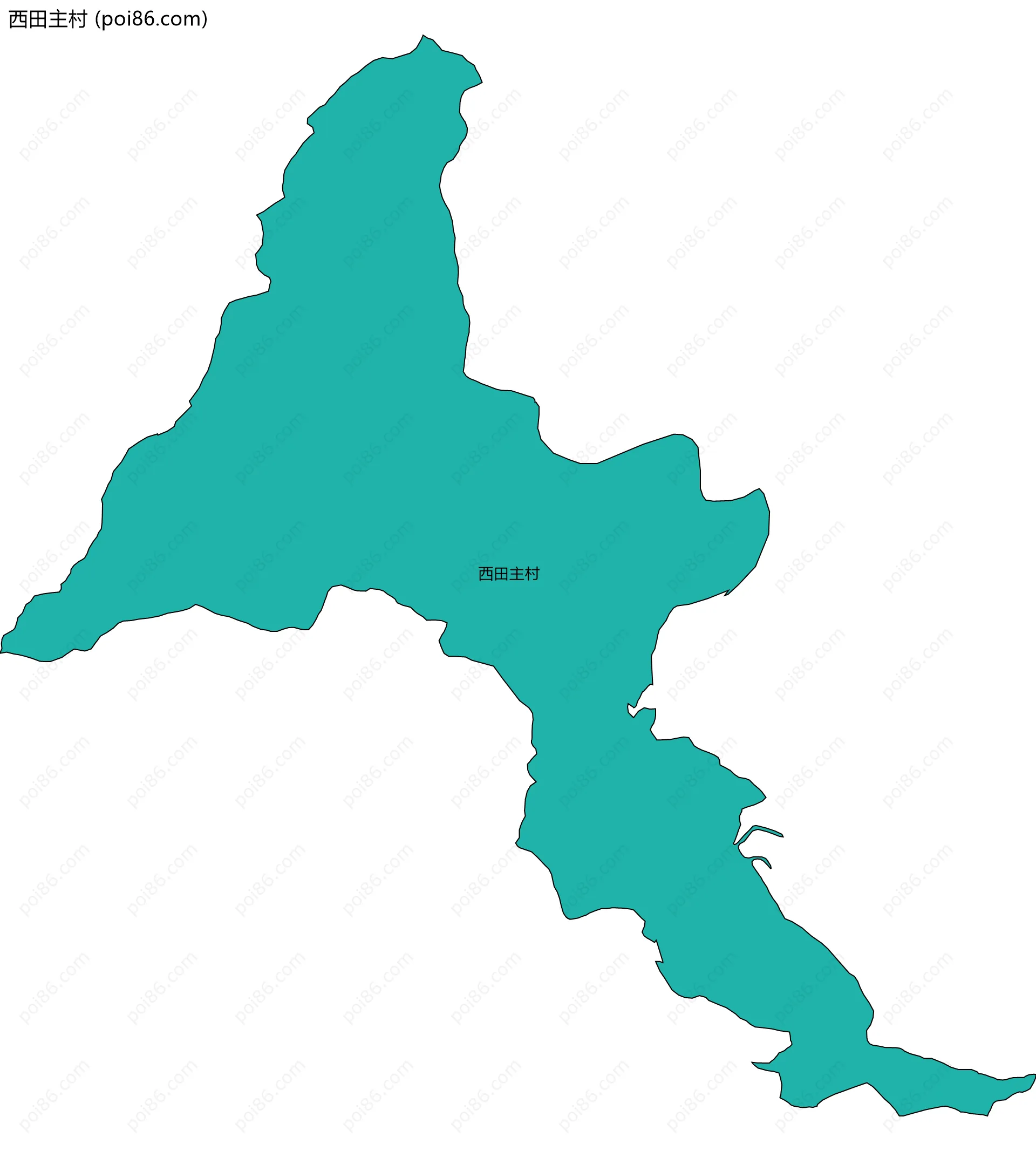 西田主村边界地图