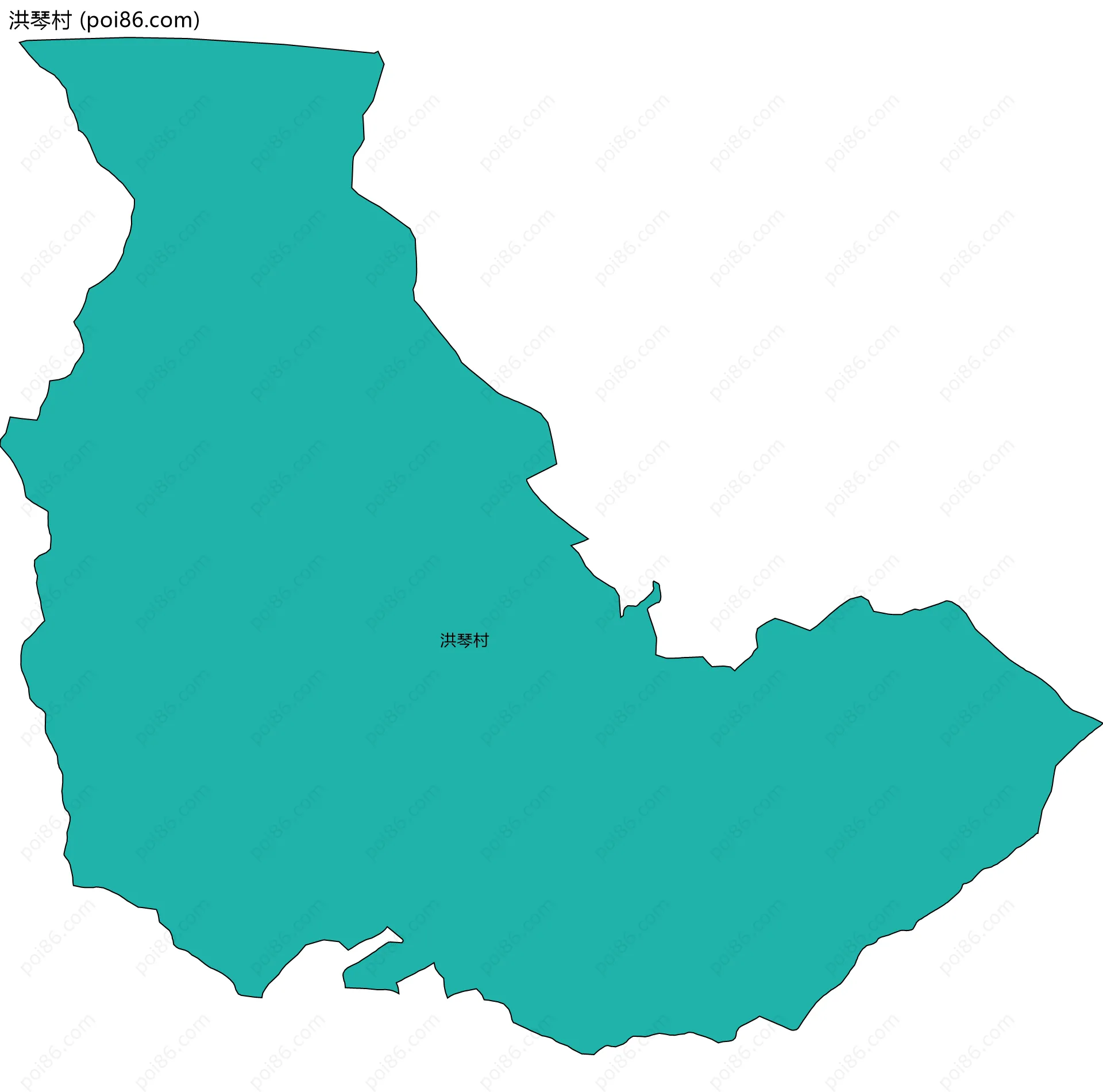 洪琴村边界地图