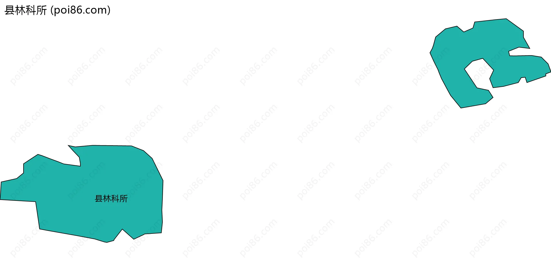 县林科所边界地图(五级行政区划)