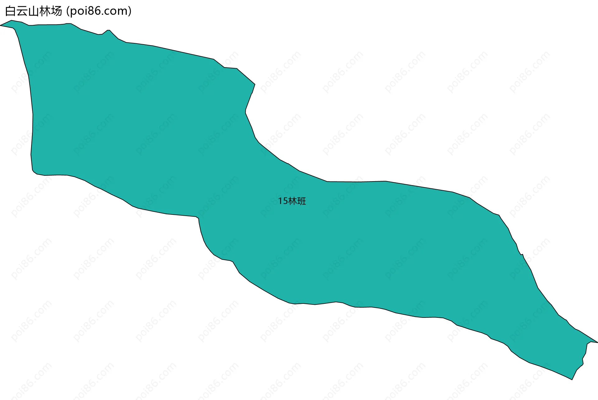 白云山林场边界地图(五级行政区划)