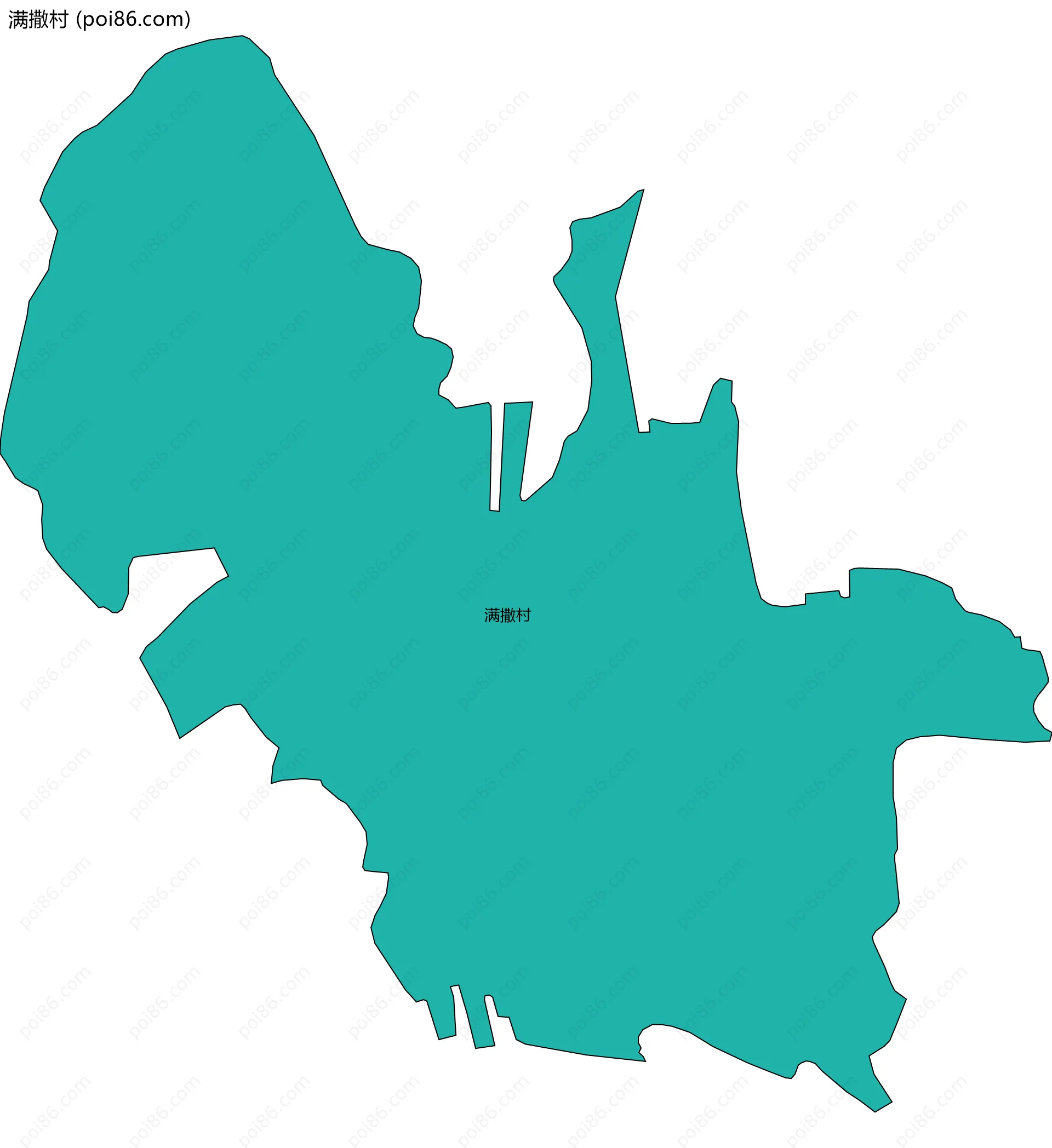 满撒村边界地图
