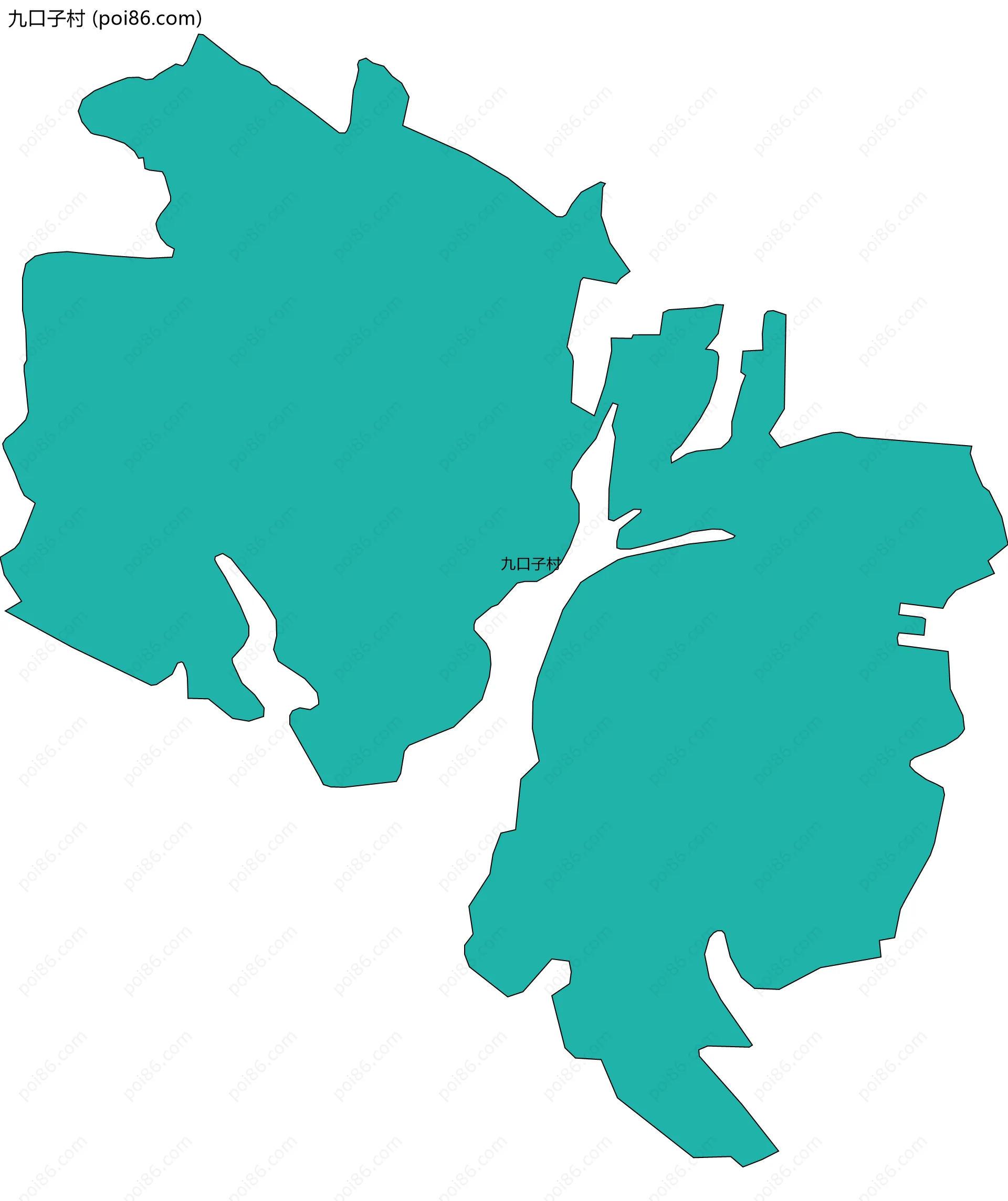 九口子村边界地图