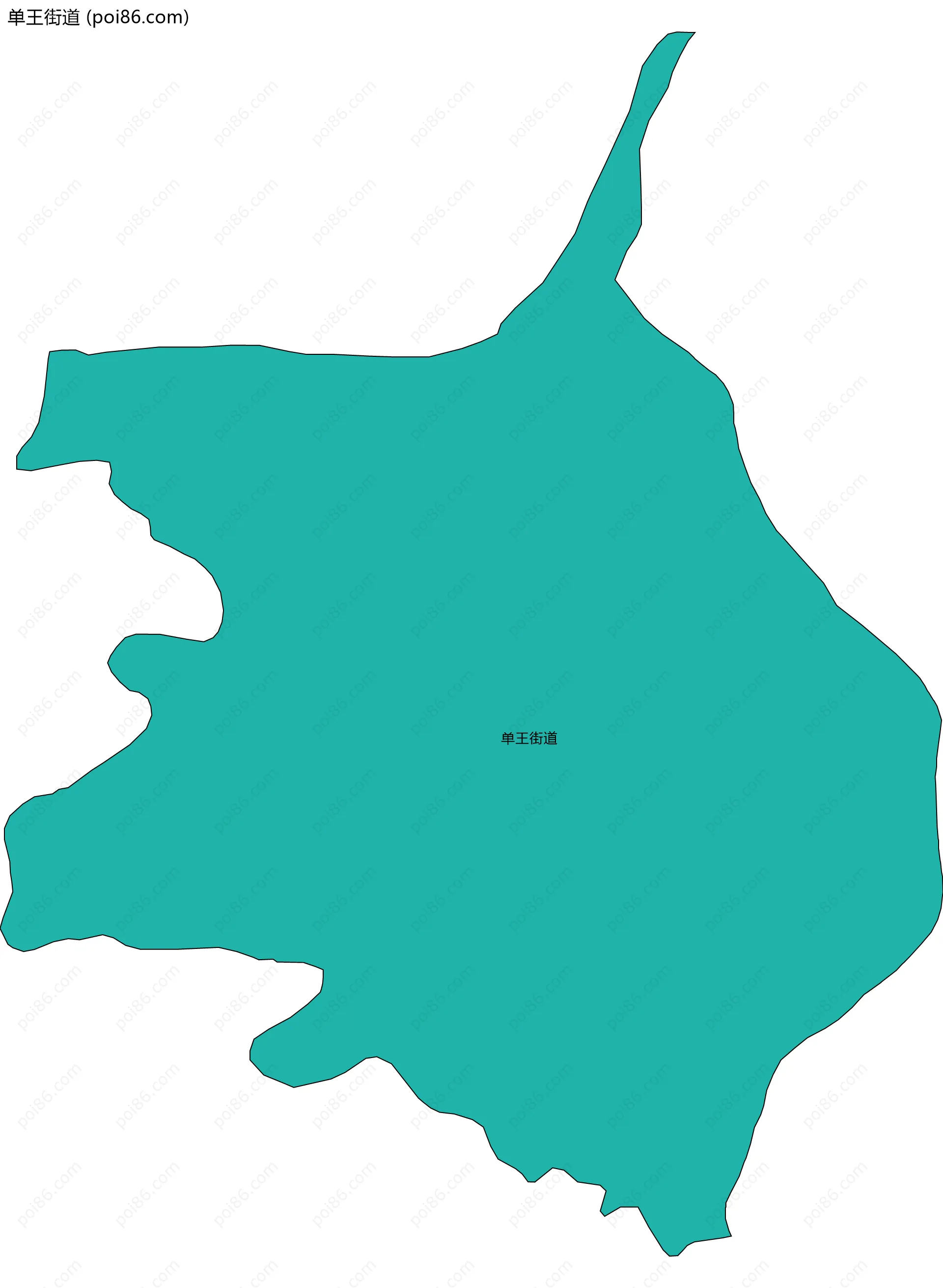 单王街道边界地图