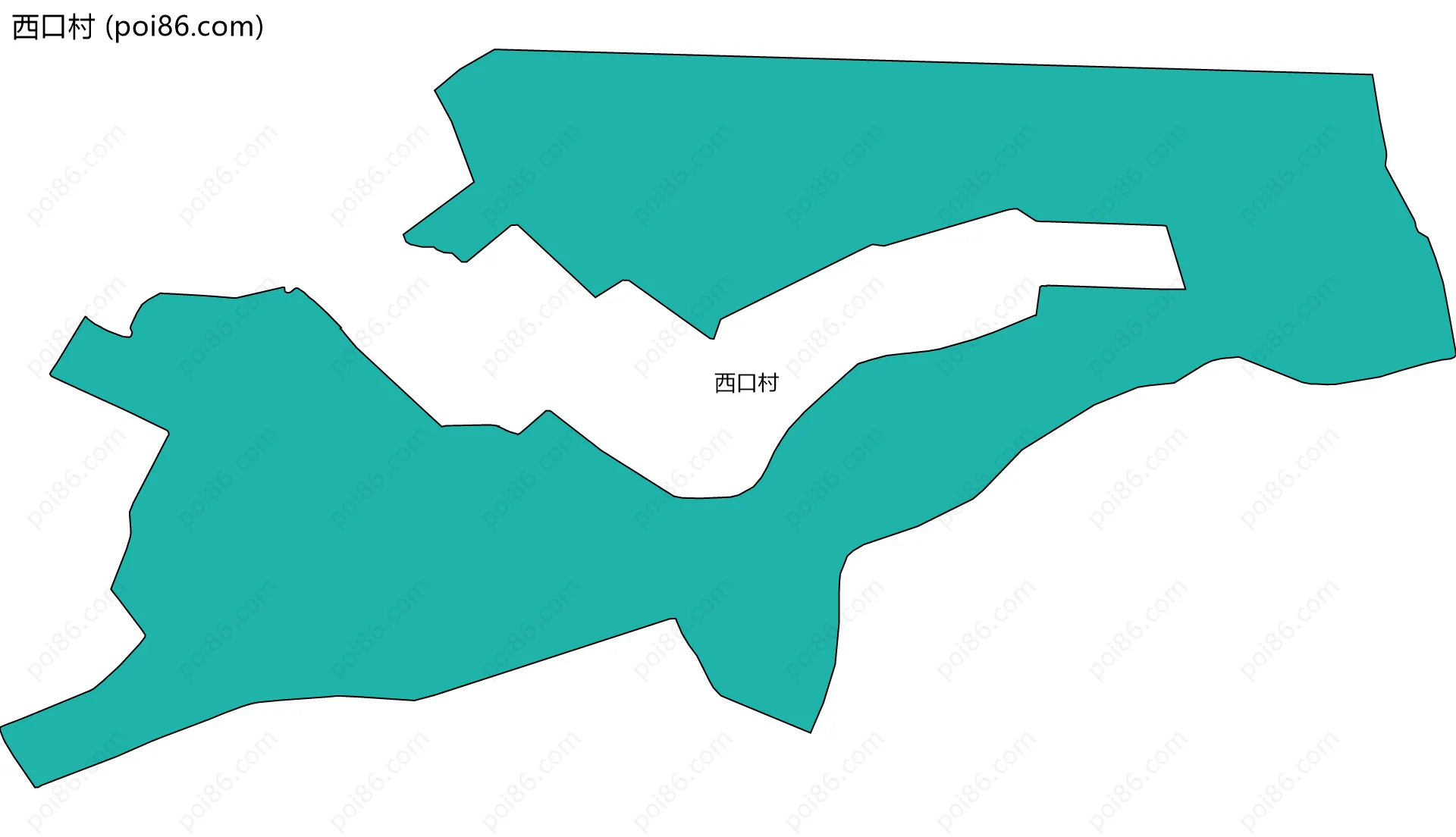 西口村边界地图