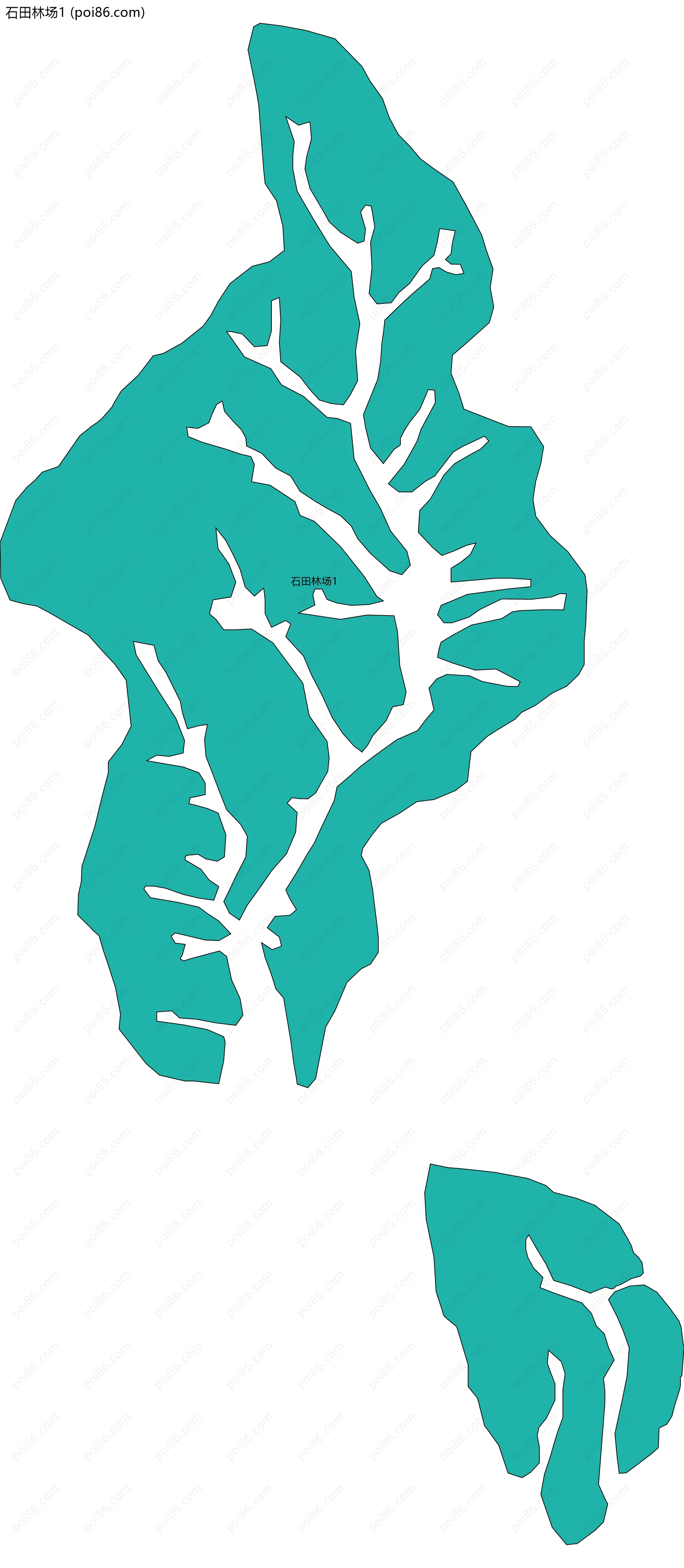 石田林场1边界地图