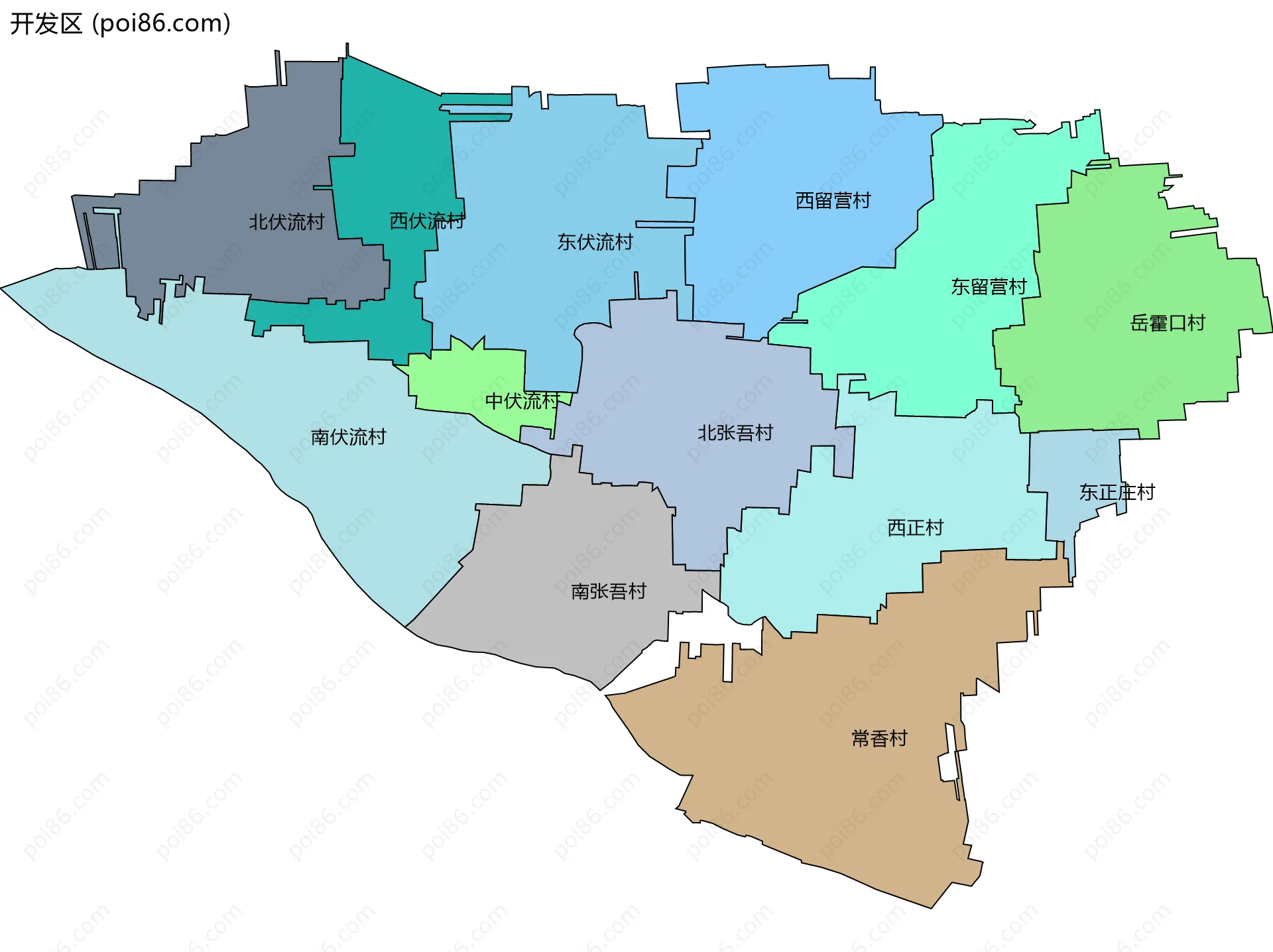 开发区边界地图(五级行政区划)