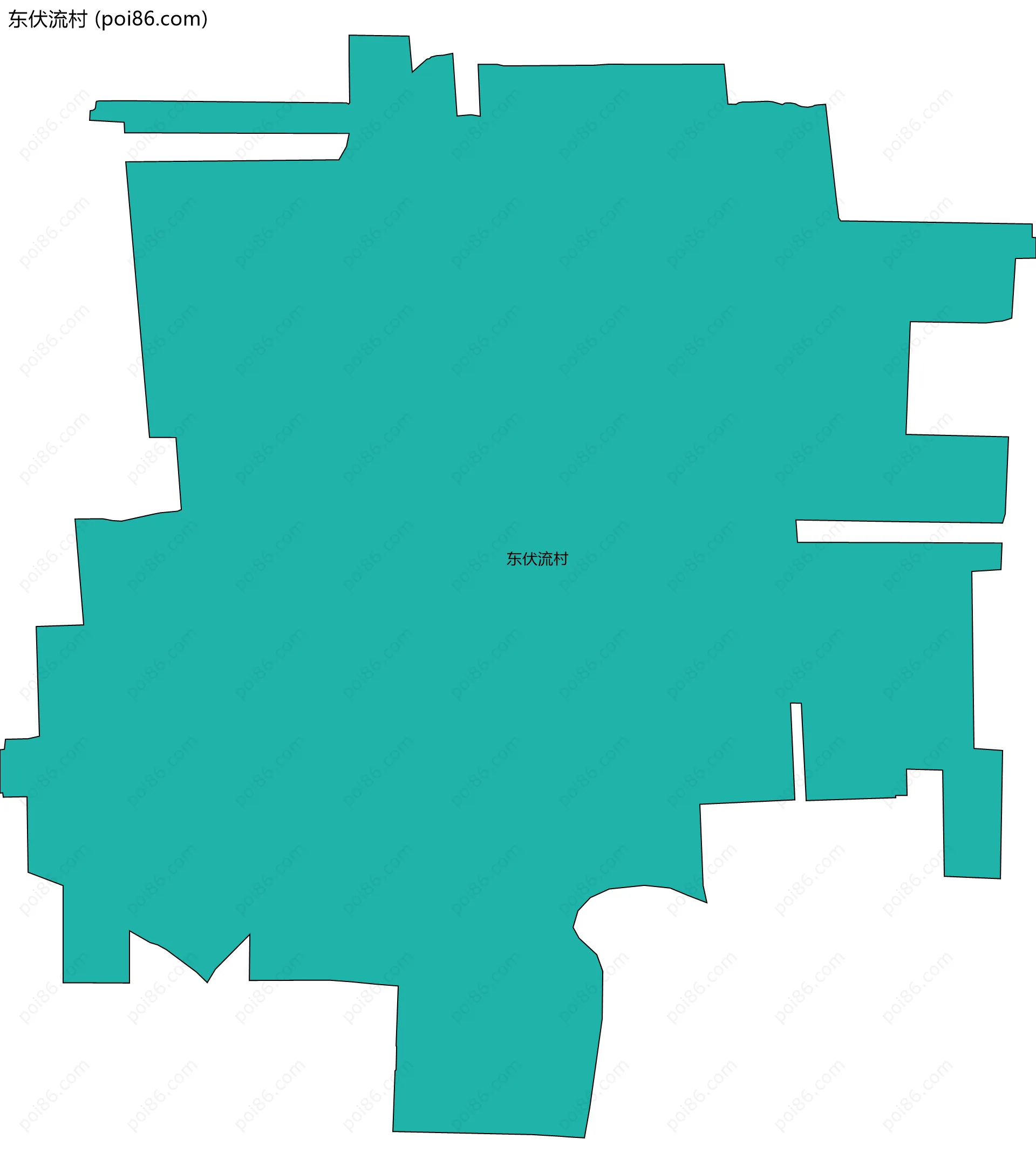 东伏流村边界地图