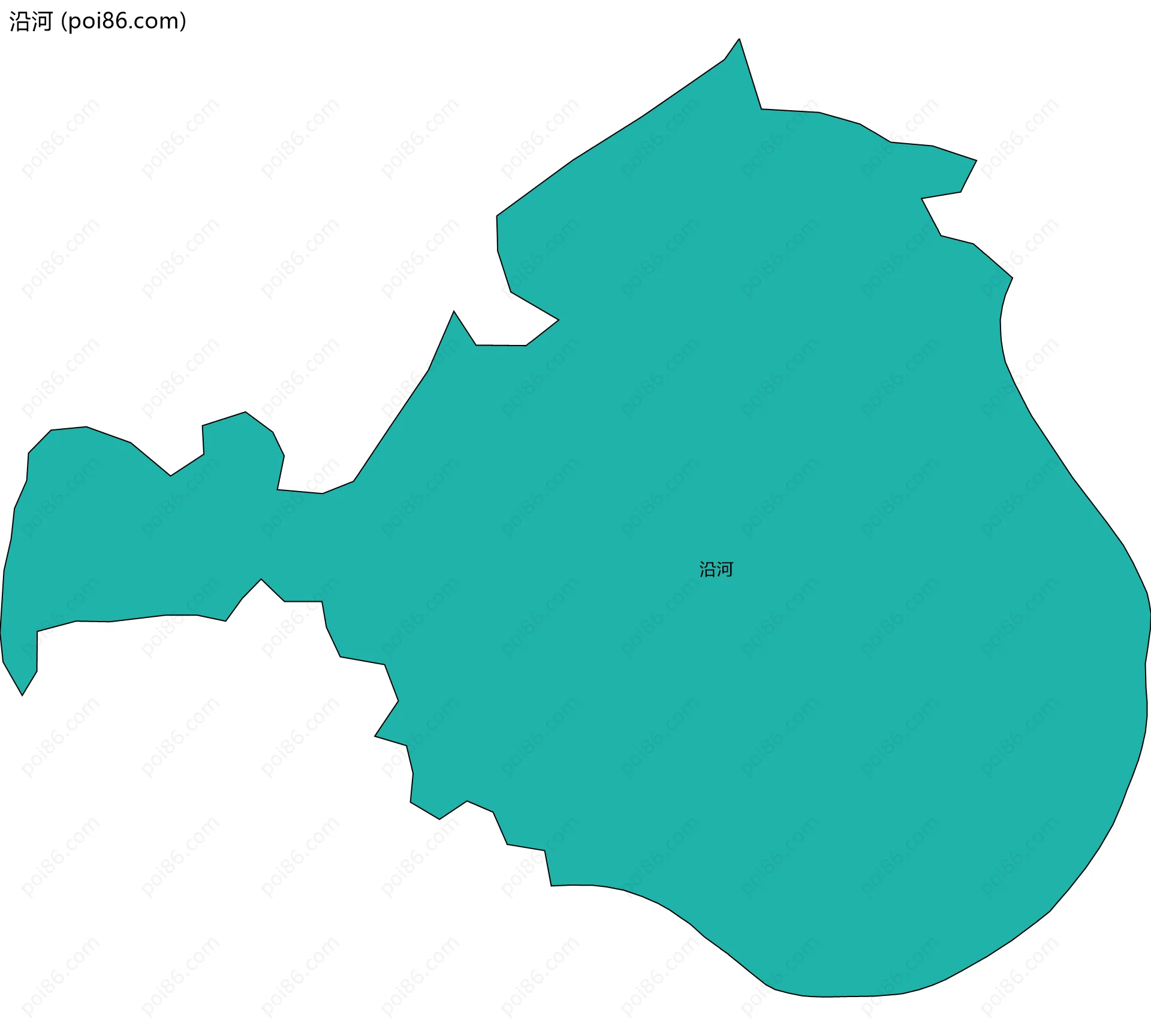 沿河边界地图