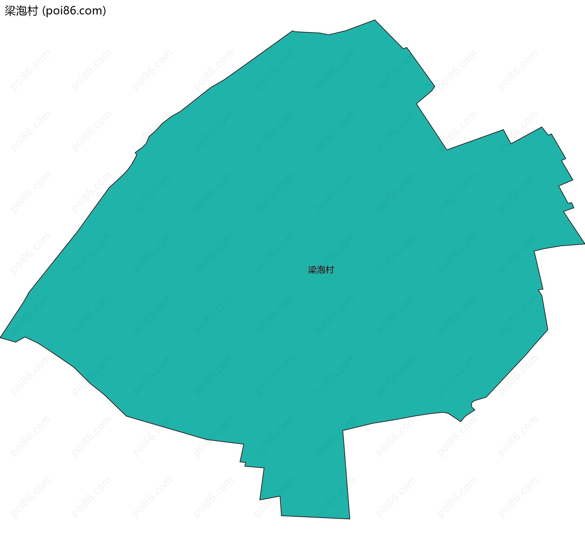 梁泡村边界地图
