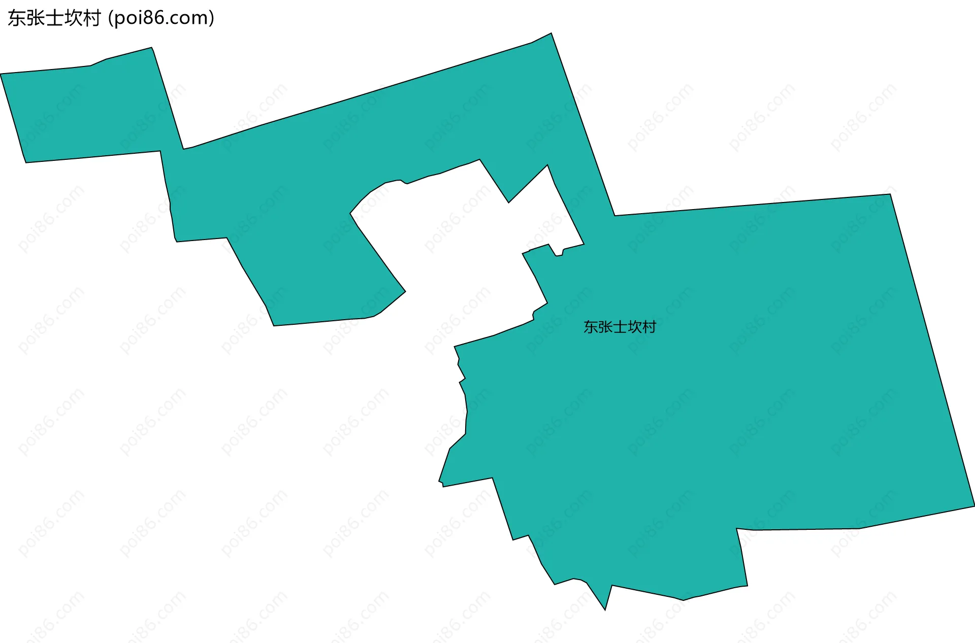 东张士坎村边界地图