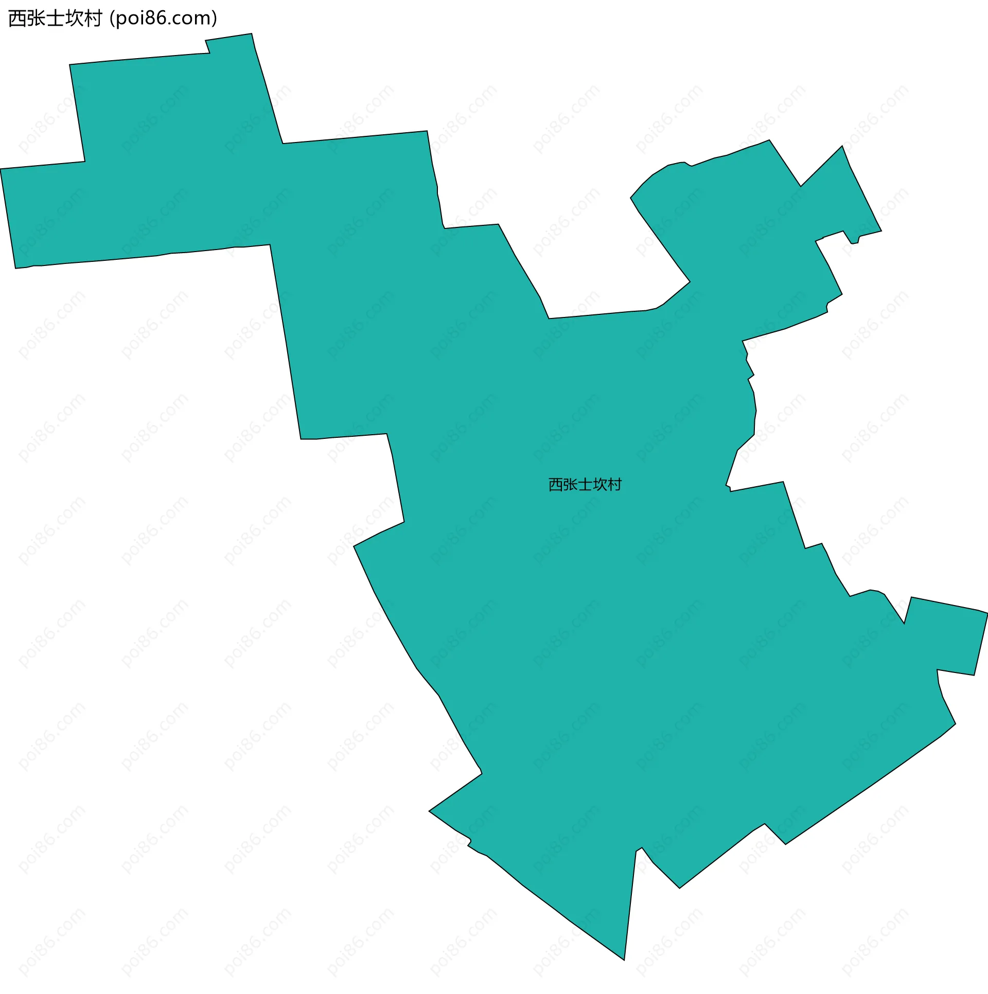 西张士坎村边界地图