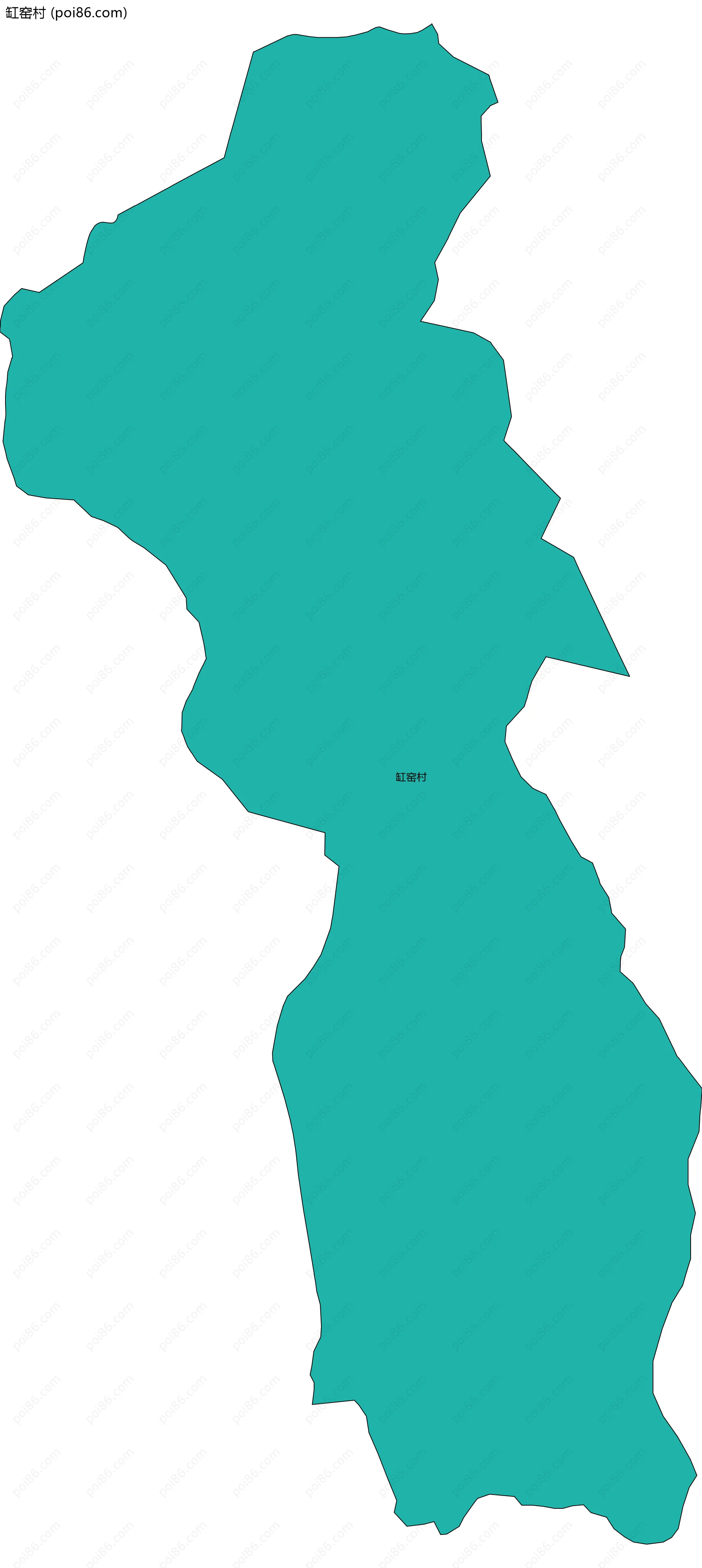 缸窑村边界地图