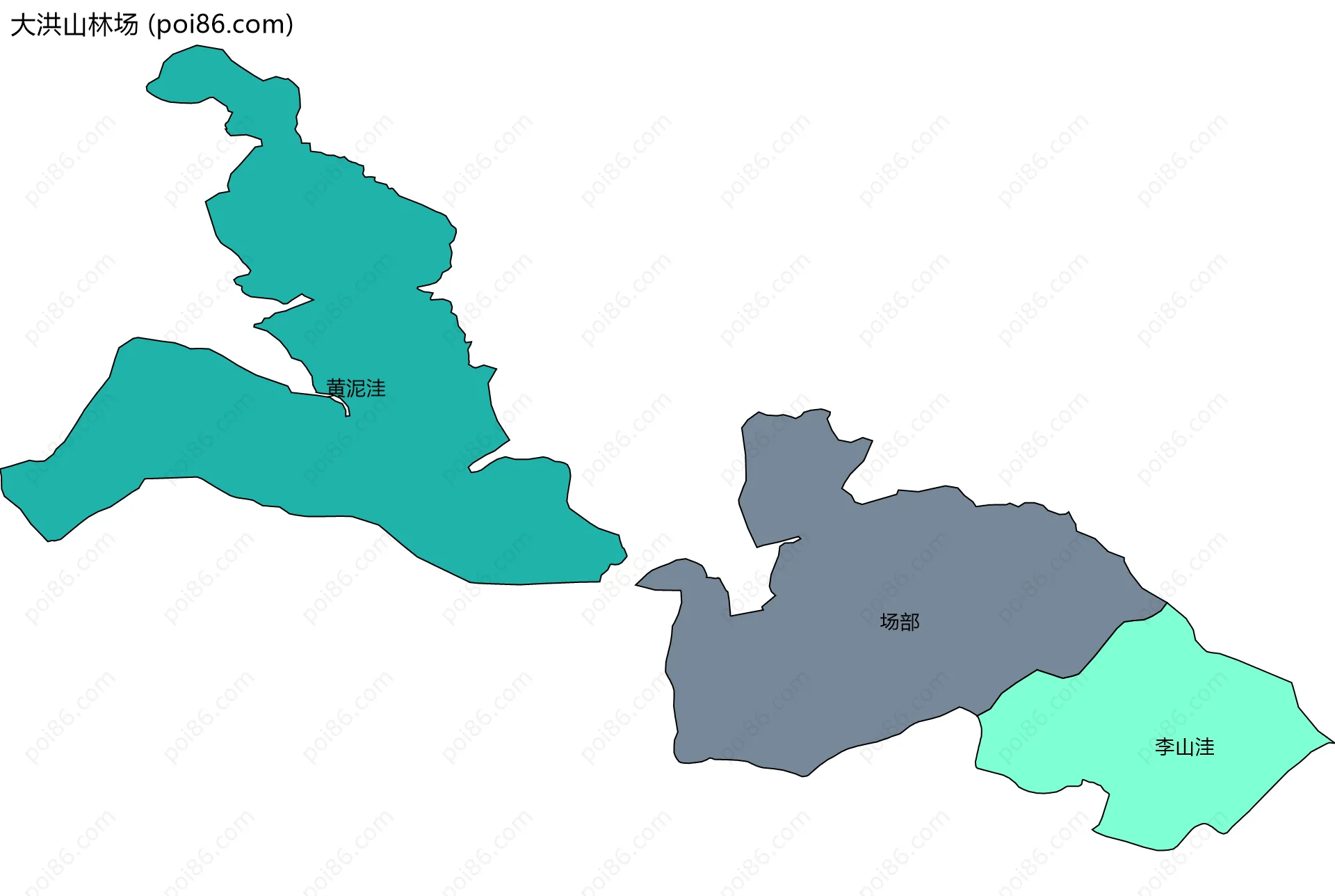 大洪山林场边界地图(五级行政区划)
