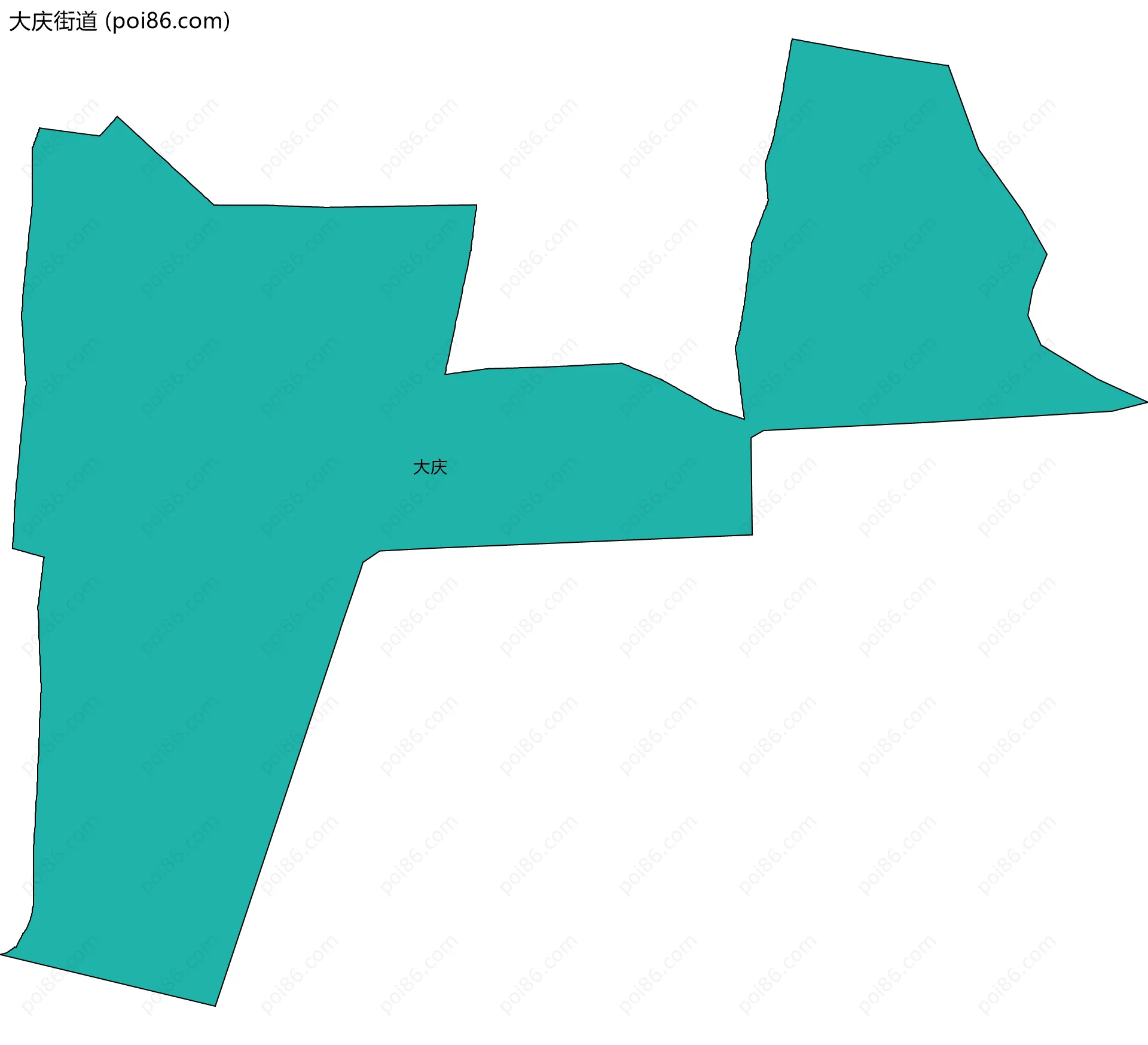 大庆街道边界地图(五级行政区划)
