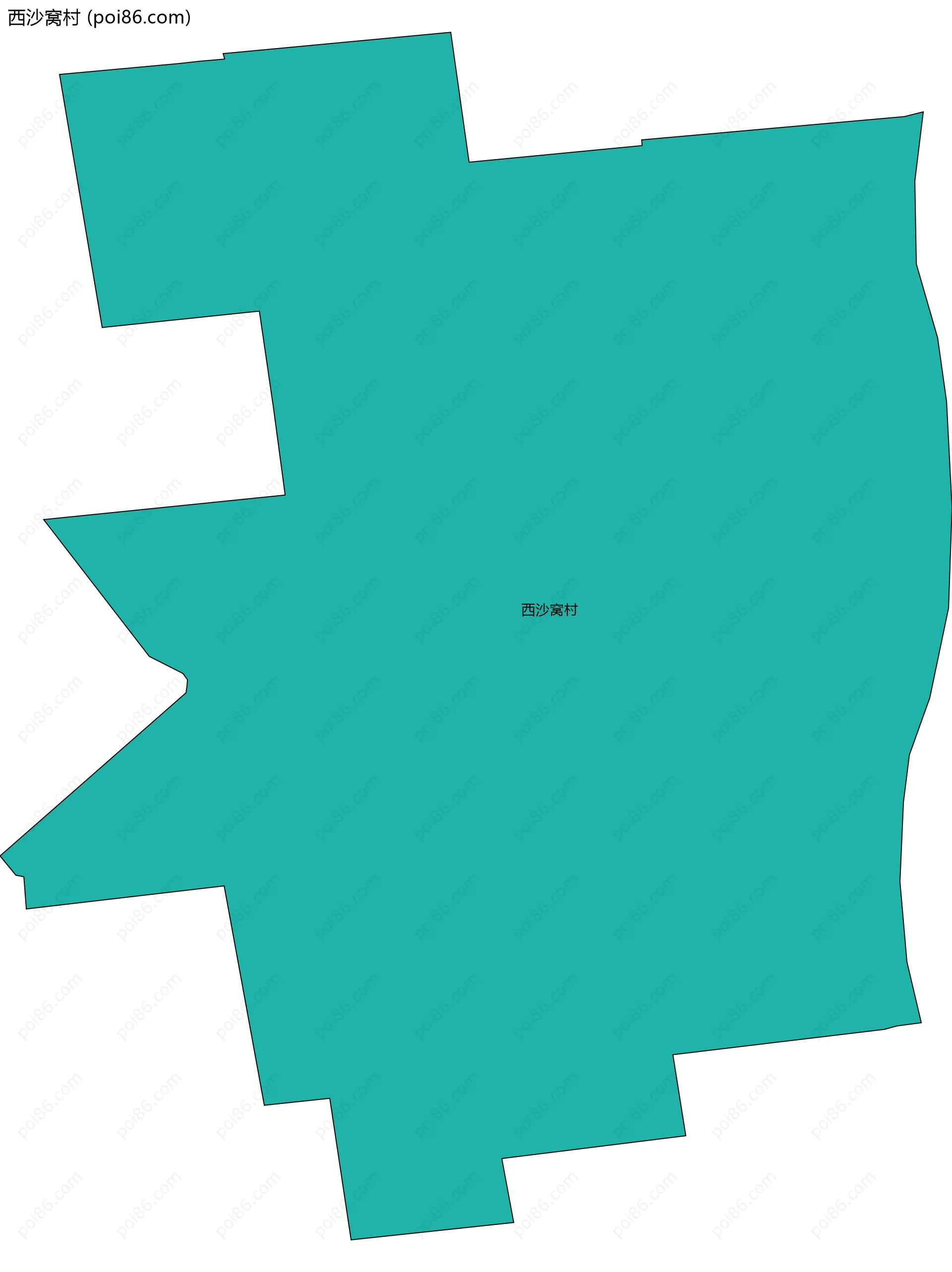 西沙窝村边界地图