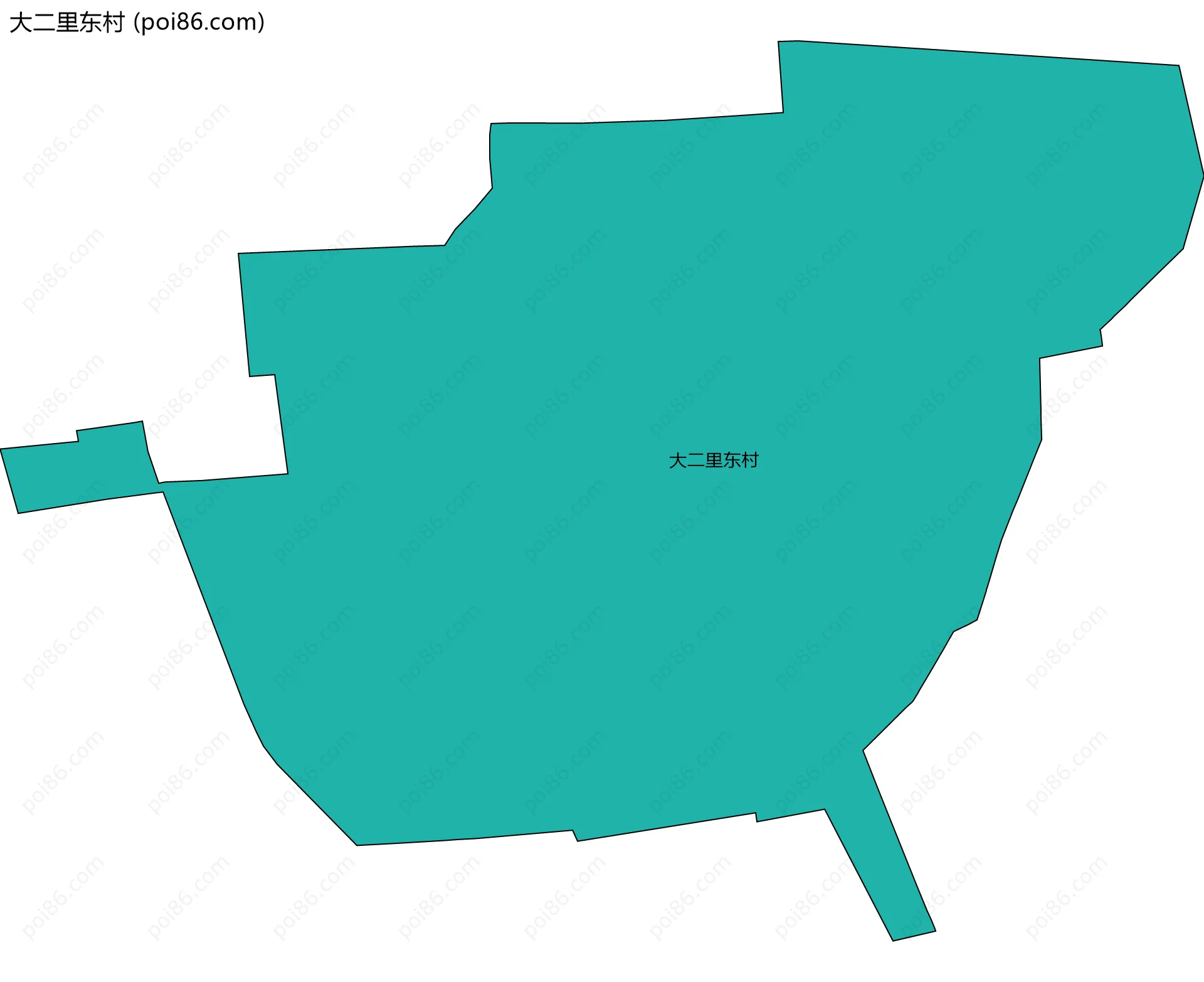 大二里东村边界地图